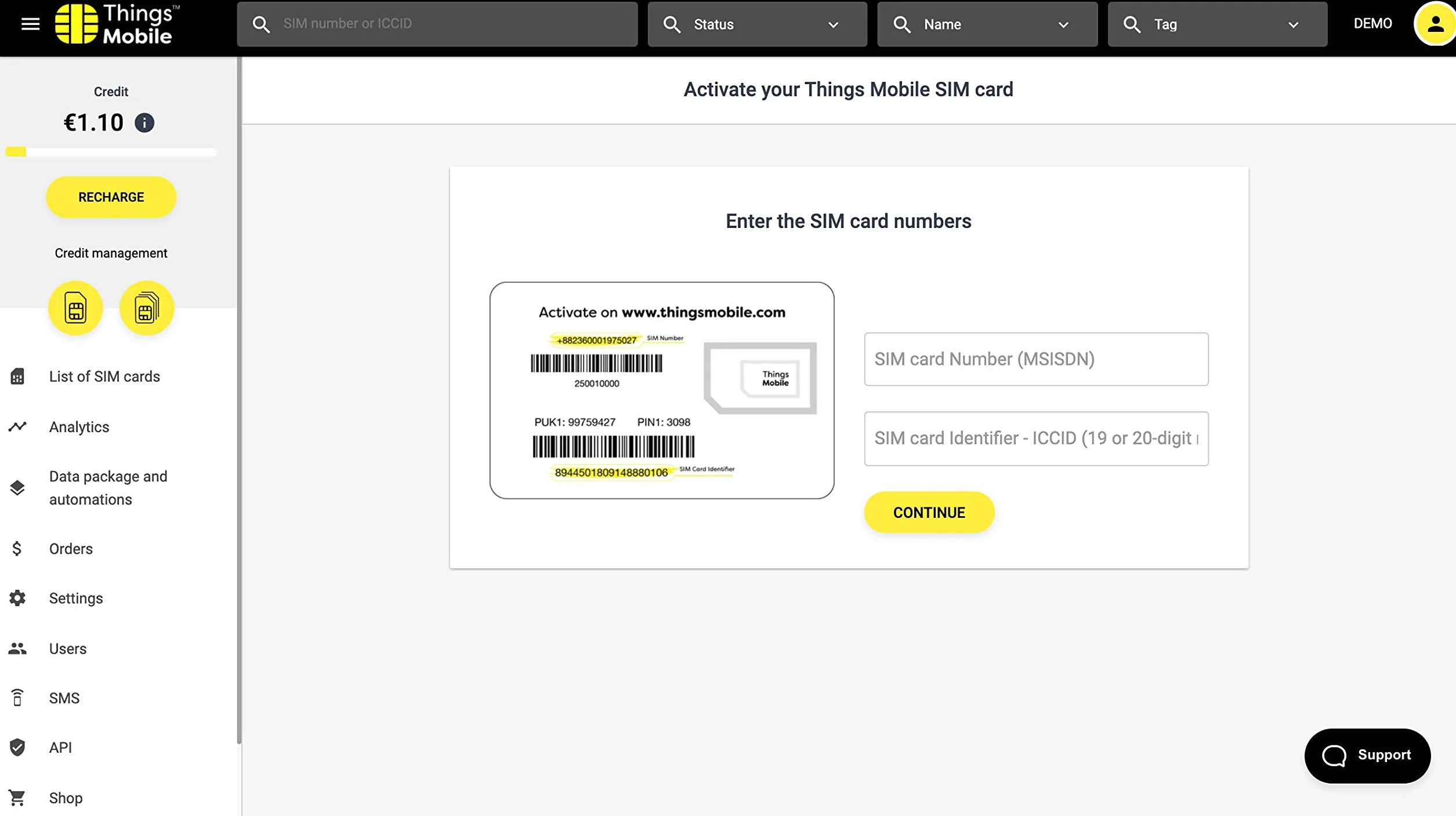 MIĘDZYNARODOWA karta SIM do IOT i M2M -Things Mobile - z globalnym zasięgiem i siecią wielu operatorów GSM/2G/3G/4G, bez stałych kosztów, bez zapadalności. 10 € kredytu w zestawie