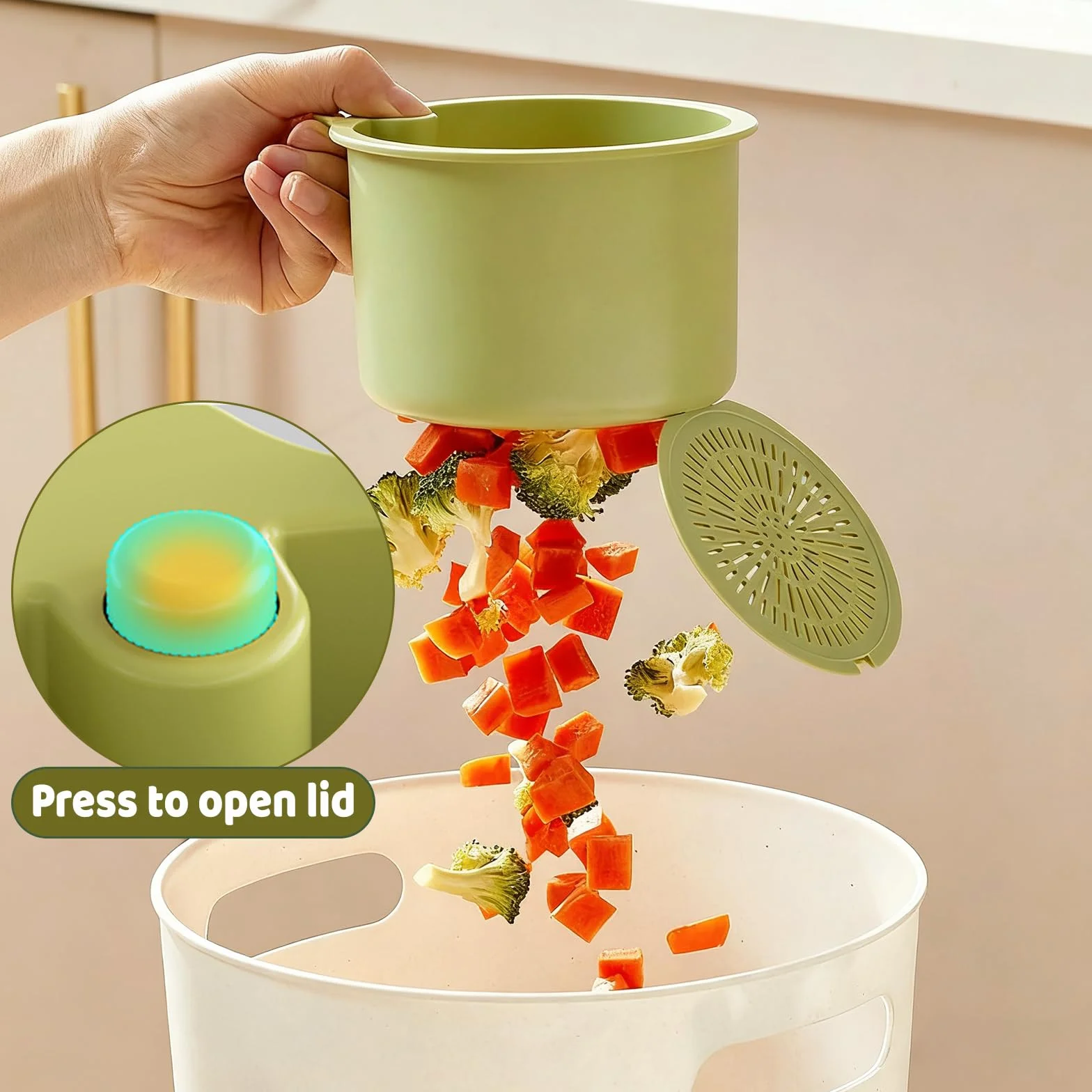 Sitko do zlewu kuchennego, dancepandas sitko do zlewu, wiszący kran łapacz żywności, sitko do zlewu łatwe w instalacji, wielofunkcyjny (zielony)