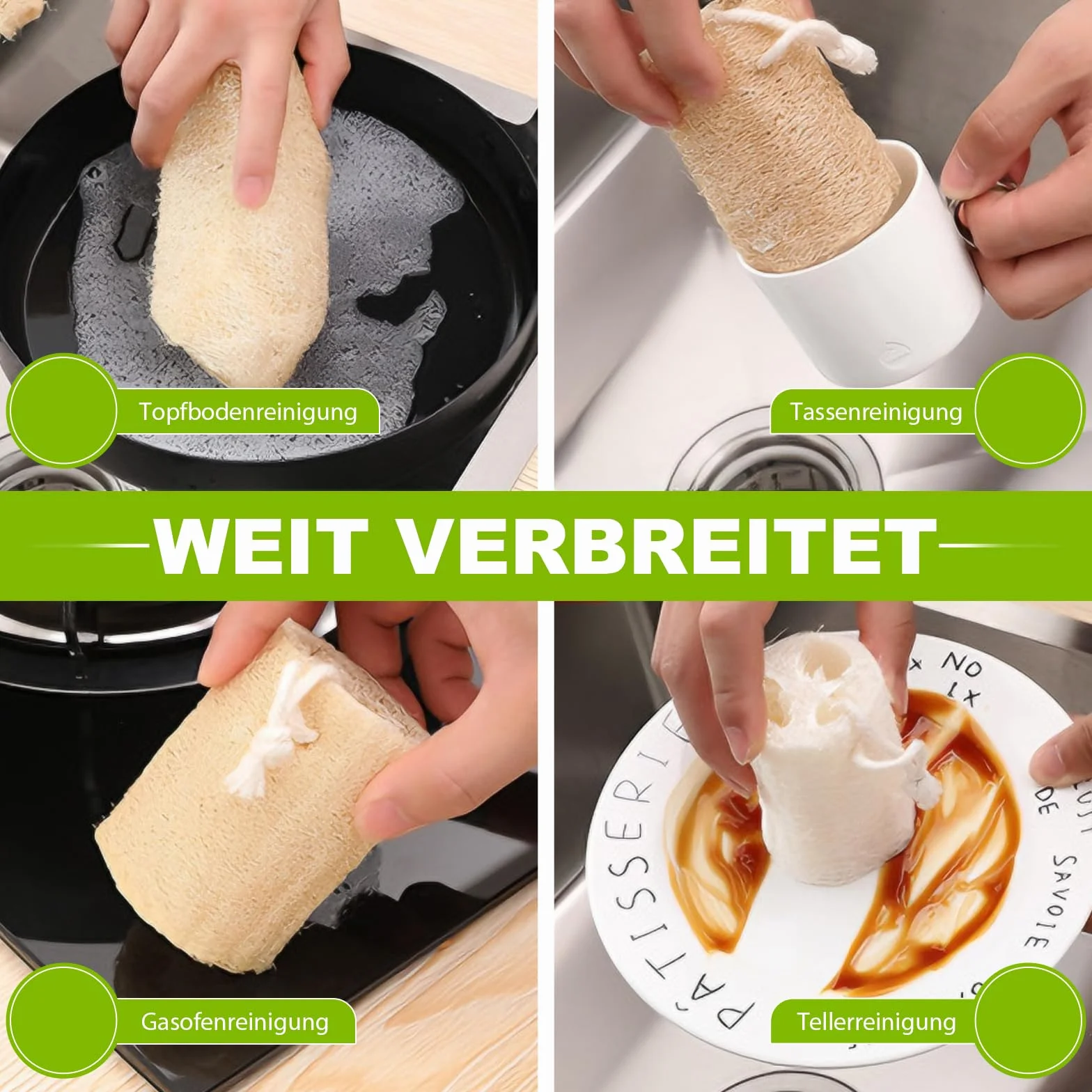 4 sztuki gąbek trukwy, 10 cm, naturalna gąbka z trukwy ogórkowej, korpus z trukwy, naturalna gąbka do pielęgnacji ciała, kuchni, łazienki, do mycia i mydła z trukwy