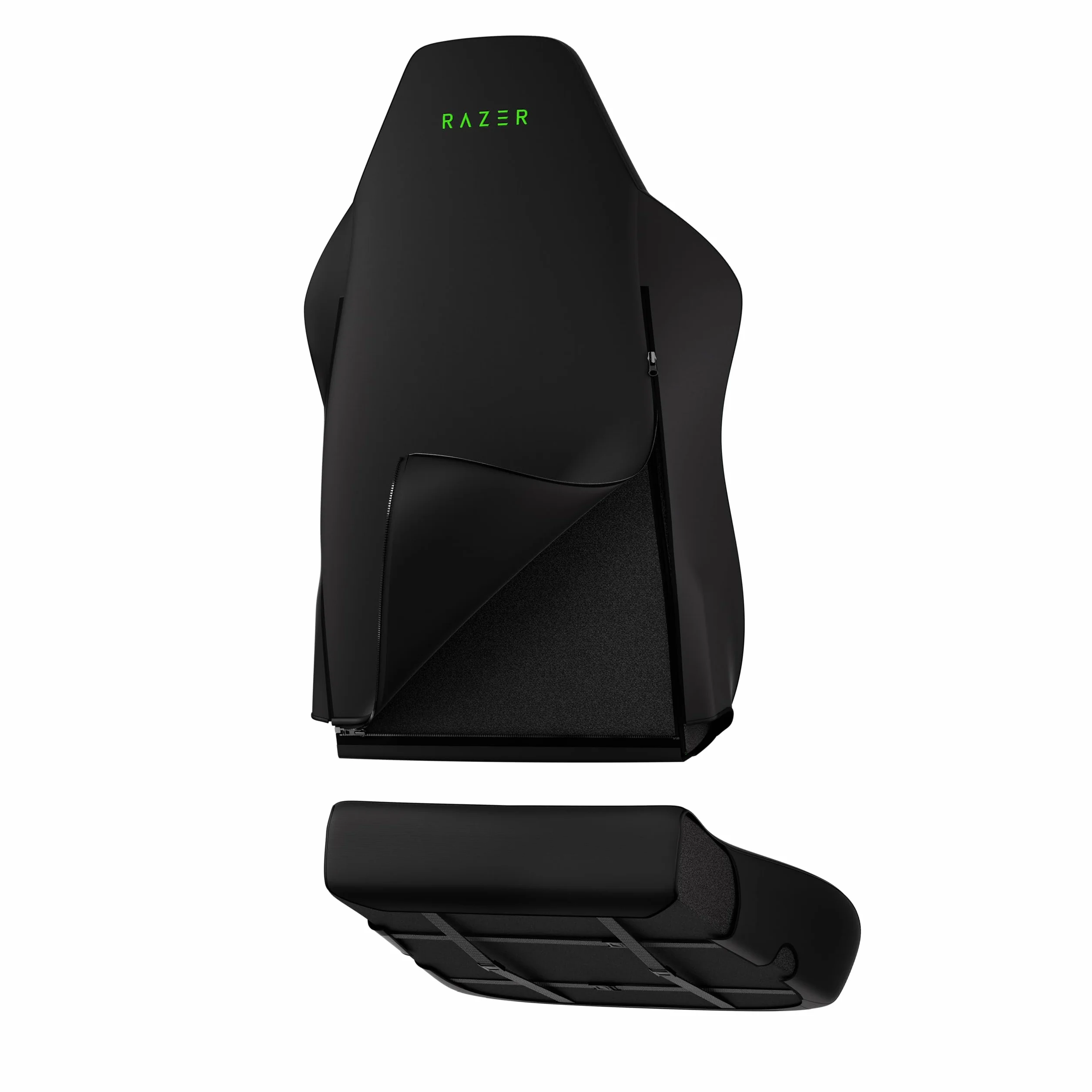 Razer Gaming Chair Sleeves - zaprojektowane Iskur V2 X - wytrzymałe i w pełni nadające się do prania - ochrona przed brudem i plamami (2 sztuki na oparcie i siedzisko) Czarny