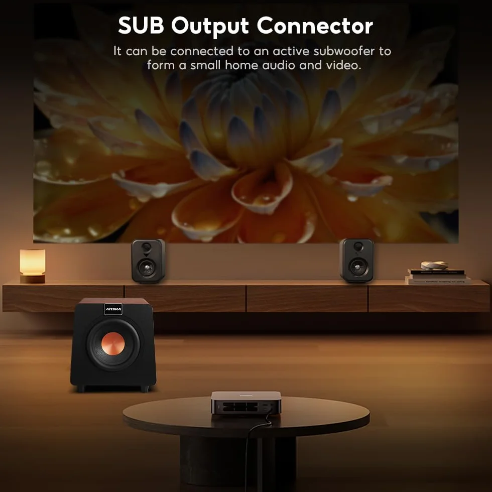 AIYIMA S400 Ulepszony aktywny głośnik regałowy 2.1, 3" (7,6 cm) 80 W HiFi Stereo aktywne głośniki, Bluetooth 5.3, optyczny, USB, RCA, sub-out, głośnik Bluetooth do komputera i kina domowego