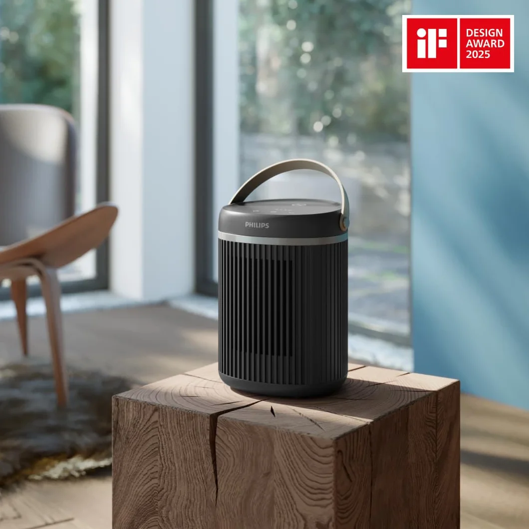 Philips Serii 3000 Termowentylator 2000 W EcoAI Oszczędność 50% Aplikacja Cicha Praca 24 dB(A) Oscylacja 45° Ciemnoszary CX3120/01
