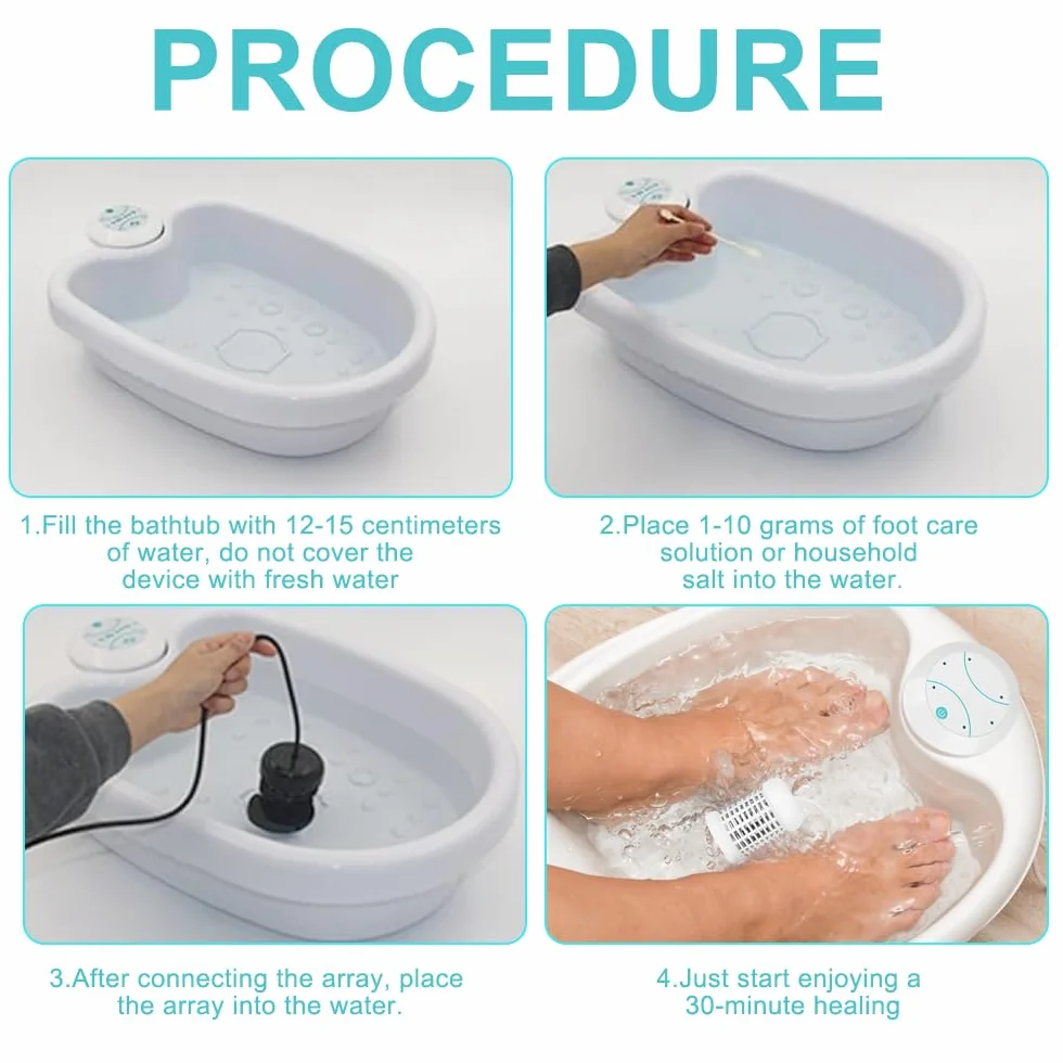 Ioniczna kąpiel stóp, Home Ionic Foot Spa Ionic Foot Wanna, Kompletny zestaw do kąpieli z elektrolizą stóp, Detox Ionic, przenośna maszyna do czyszczenia stóp, bez umywalki