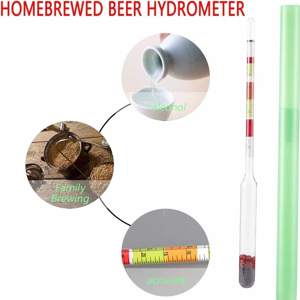 3-skalowy hydrometr alkoholu Brix miernik 3 w 1 do piwa wina