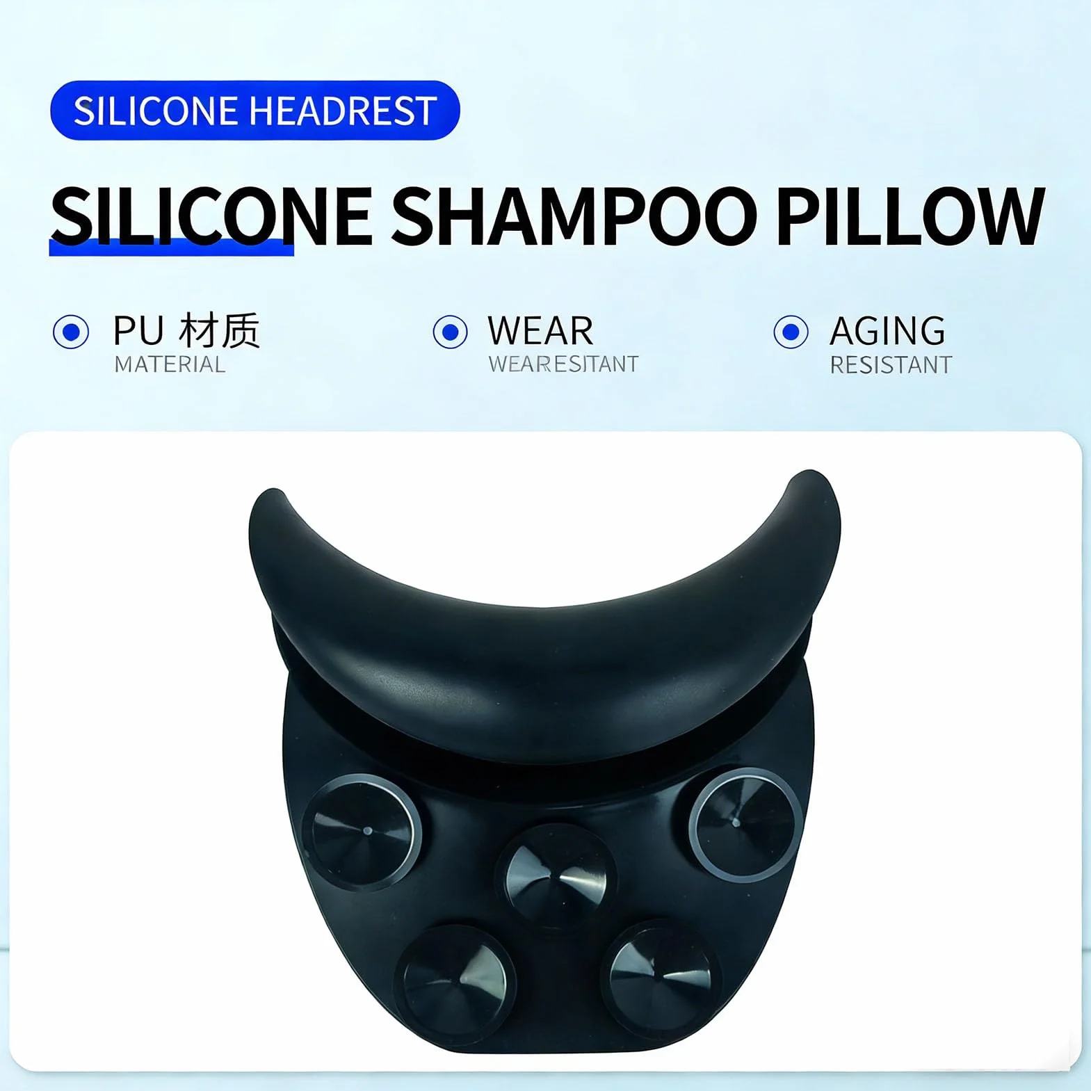 Pongnas Miska na Szampon Podpórka Pod szyję Miękkiego Silikonu Ergonomiczna Poduszka Podtrzymująca Mycie Włosów do Zlewu w Salonie Czarny 20 Cm X 18,7 Cm X 5,7