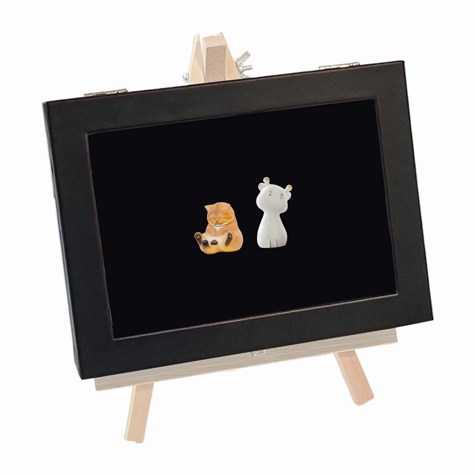 Pin Display Case 7.87x5.91x1.77 Inches Compact Organizer for Brooches Jewelry Black Wall Tabletop