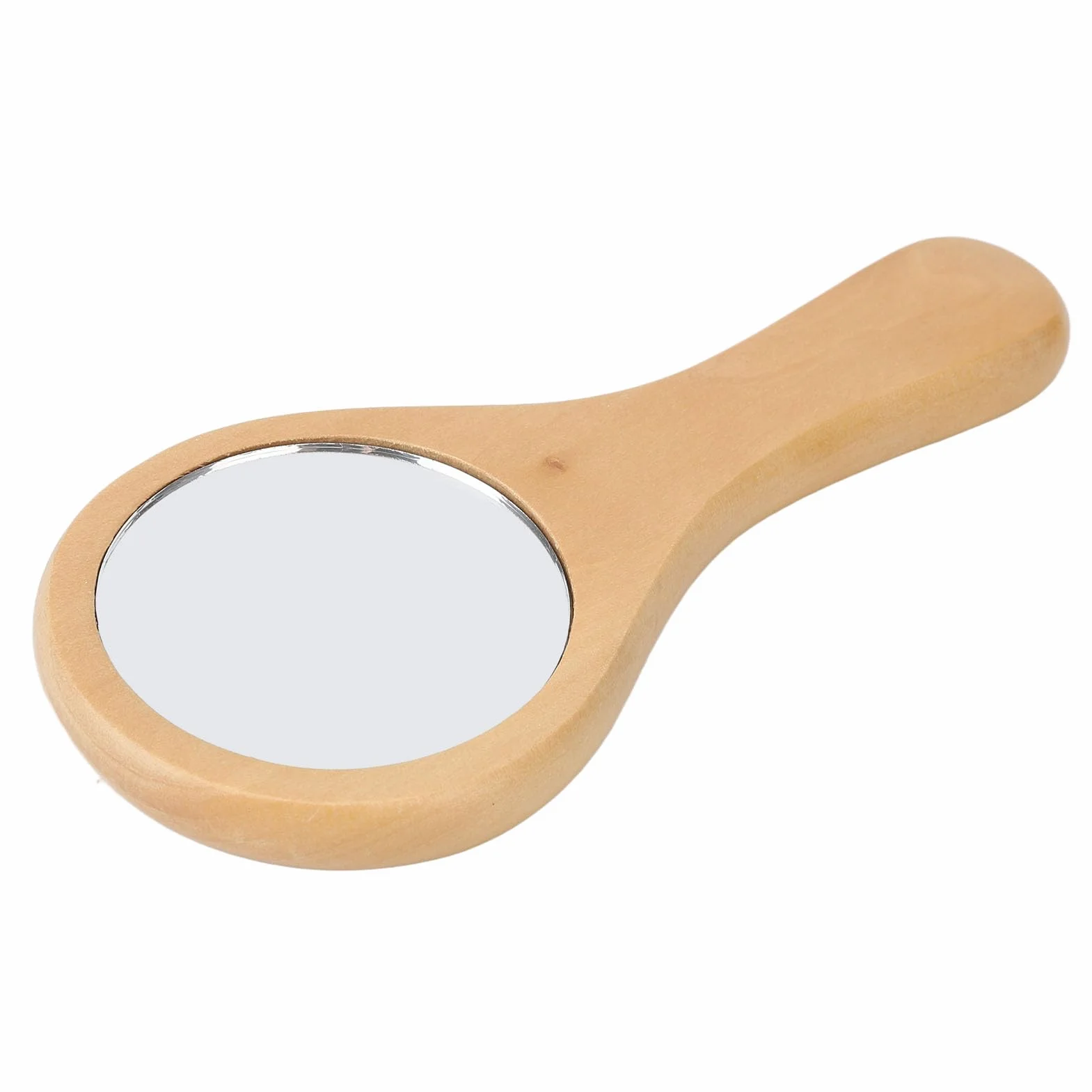 Drewniane Lusterko do Makijażu Ręczne Ergonomiczny Uchwyt Przenośne