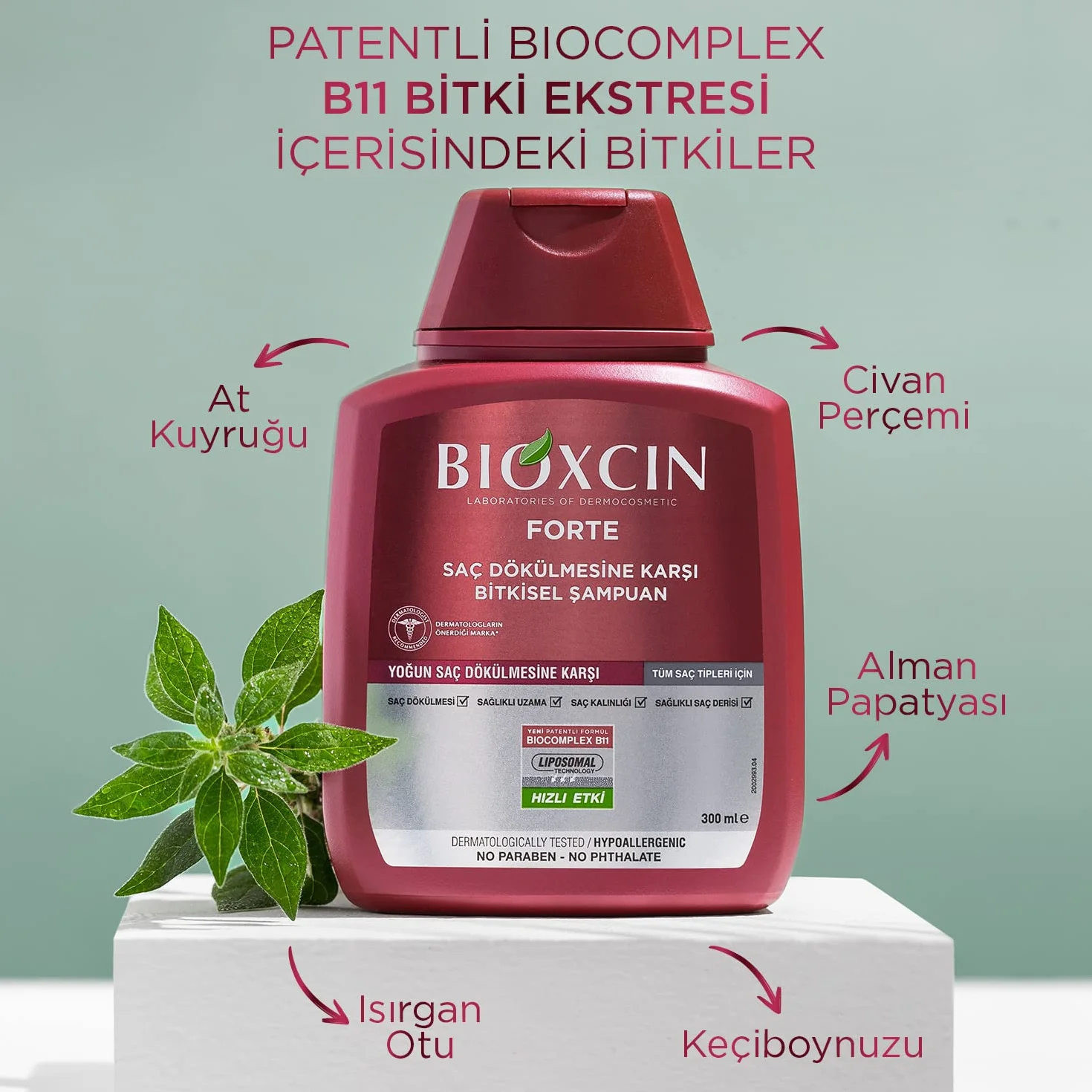 Bioxcin Forte Szampon przeciw intensywnemu wypadaniu włosów ziołowy do wszystkich rodzajów włosów 300 ml