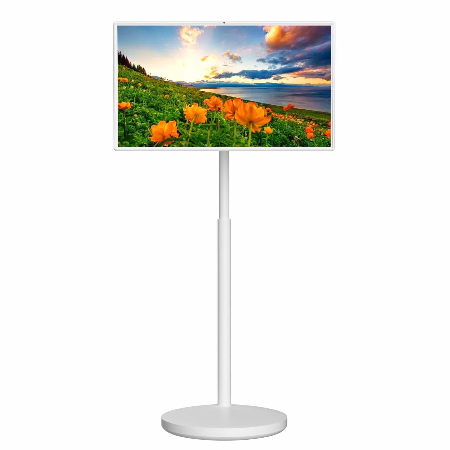 32-calowy przenośny telewizor na kółkach z inteligentnym ekranem dotykowym, Android 13 | pamięć 8+128 G, tablet na kółkach, wbudowana bateria 5-8H, obsługa Google Play, pełny obrót | pilot