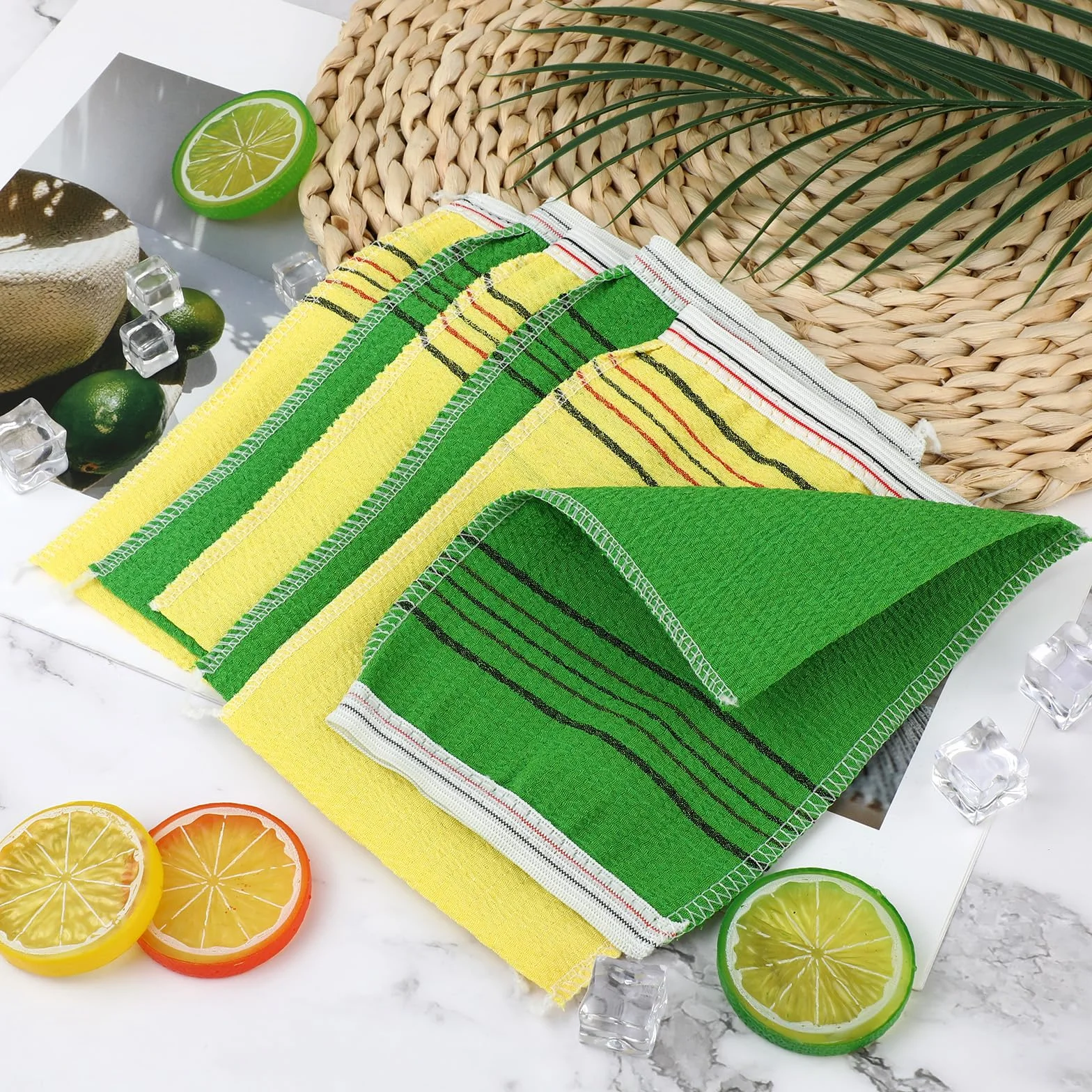cobee Koreańska rękawica złuszczająca do mycia kąpieli, 6 szt., 21 x 13,5 cm, delikatny złuszczający koreański styl, ręcznik do szorowania, ręcznik do czyszczenia skóry, zmniejszający brud i tłuszcz
