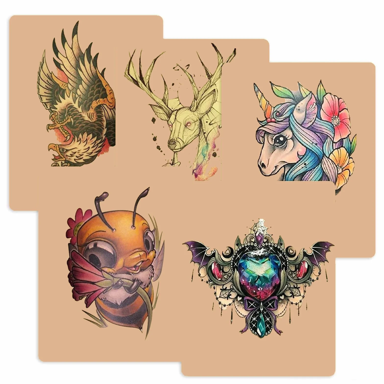 Sztuczna skóra tatuaż skóra do ćwiczeń 3 mm, Unihuby 6 sztuk tatuaży skóra 3 mm sztuczna skóra 20 x 14 cm silikonowe tatuaże skórki Fake Skins