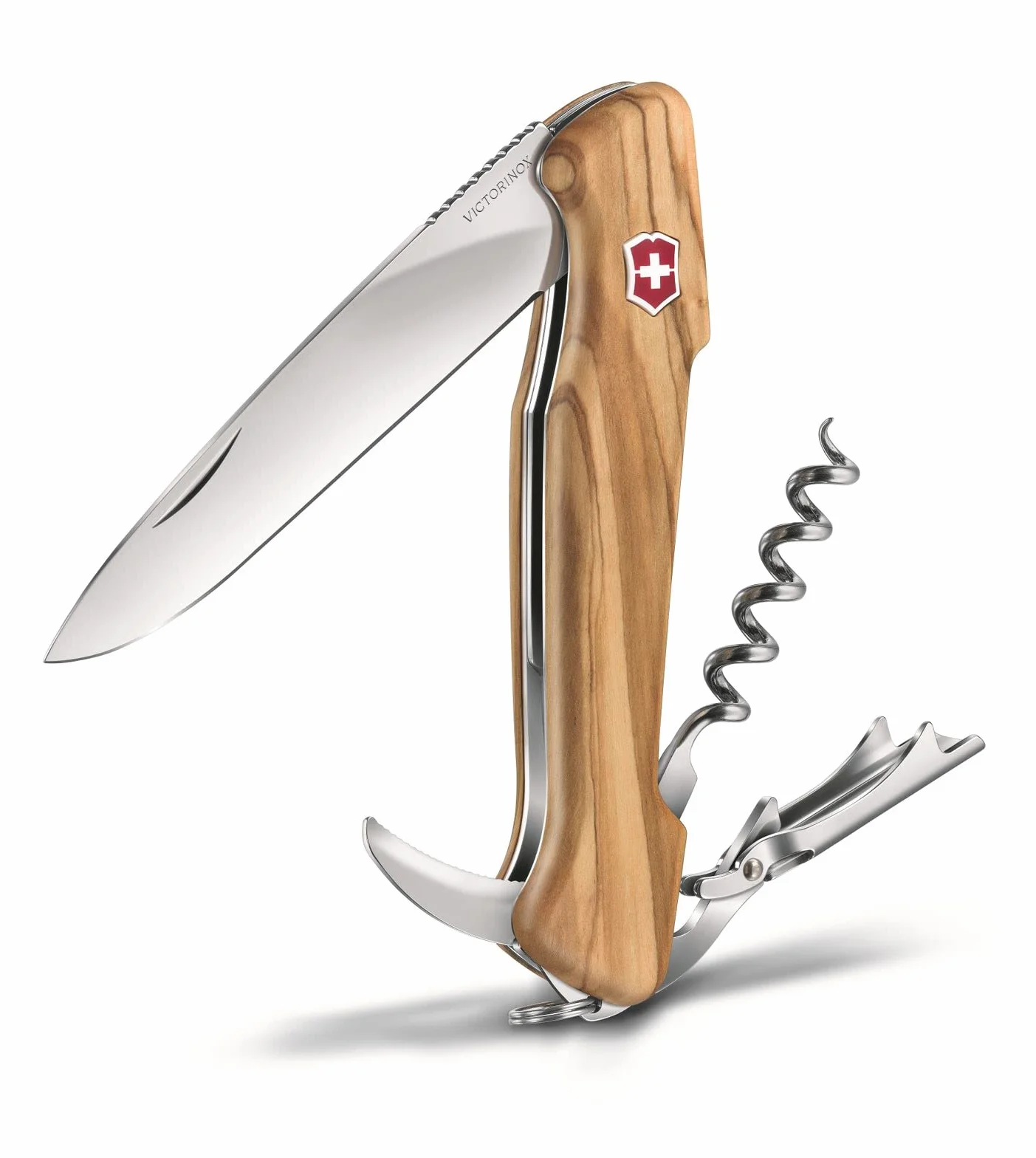 Victorinox Wine Master Taschenmesser, (6 Funktionen, Feststellklinge, Korkenzieher, Kapselheber), Olivenbaumholz