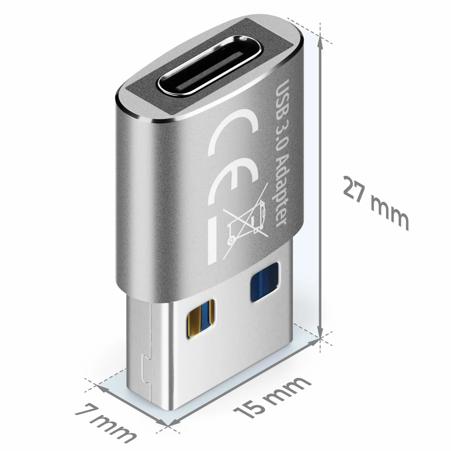 deleyCON Adapter USB-C (2 Szt.) USB 3.0 5 Gbps - Gniazdo USB-C do Wtyku USB-A - do iPhone 17/16/15, iPad, Galaxy S25/S24/S23, A56, A16, Laptopa, CarPlay itp.