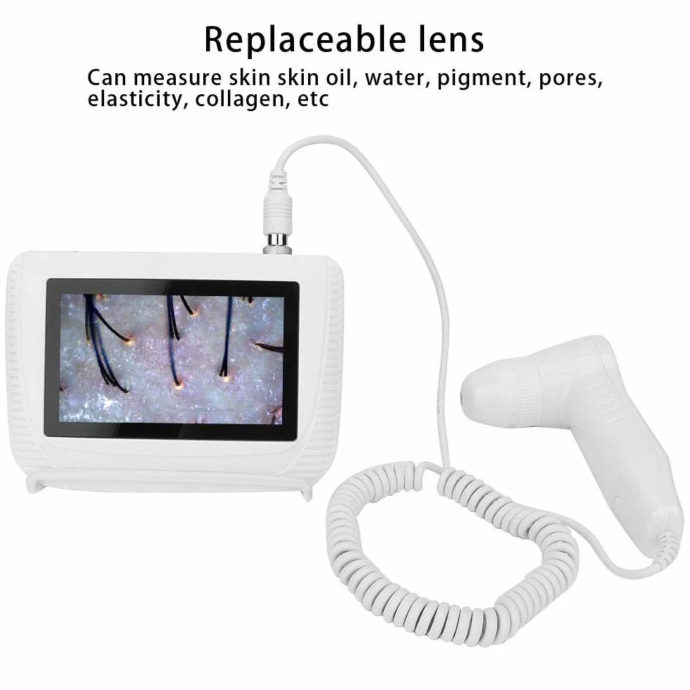 Wykrywacz skóry twarzy włosów analizator włosów 5-calowy ekran LCD, cyfrowy skaner diagnostyczny skóry, skaner do analizy włosów, maszyna do analizowania włosów