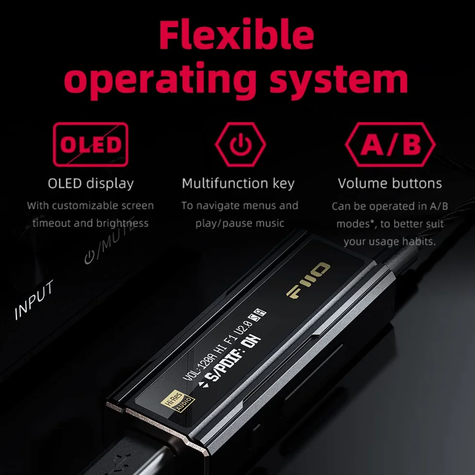 FiiO KA5 Wzmacniacz słuchawkowy USB DAC z wyjściami 3,5 mm i 4,4 mm