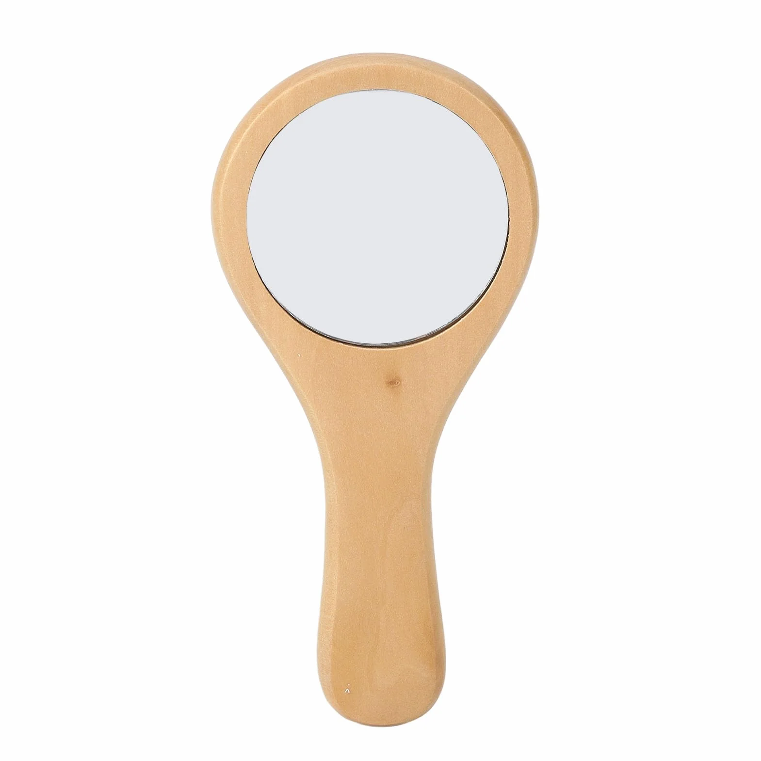 Drewniane Lusterko do Makijażu Ręczne Ergonomiczny Uchwyt Przenośne