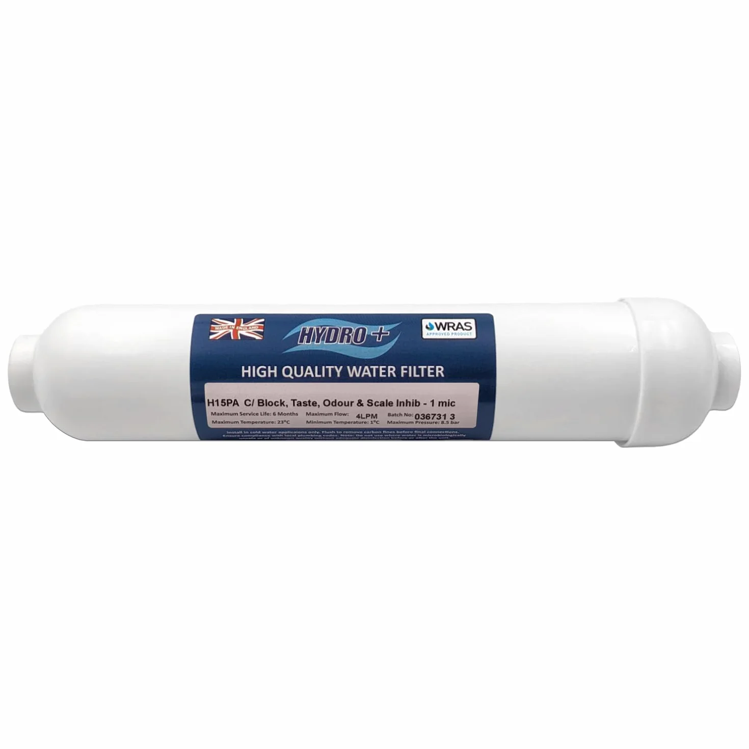 Filtr węglem blokowym Hydro+ H15PA 1/4" 1 mikron do lodówek Samsung LG GE Bosch Daewoo Neff Siemens