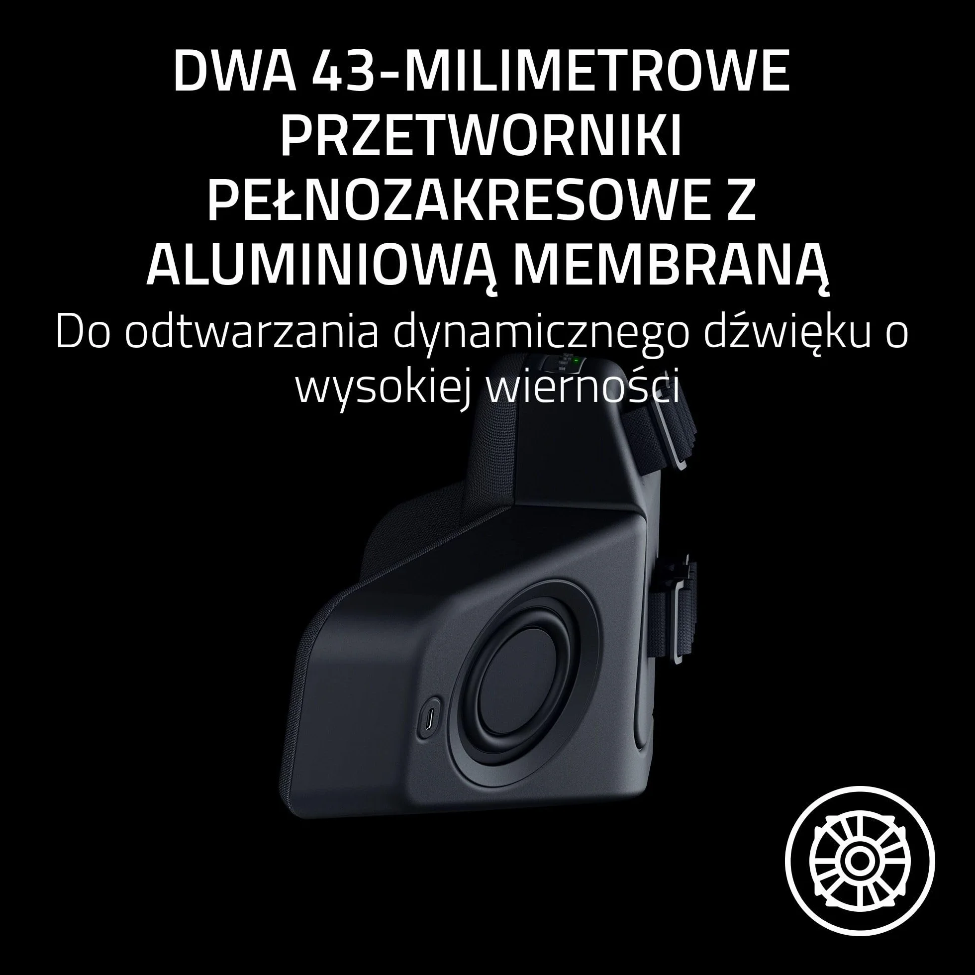 Razer Clio - Bezprzewodowa poduszka na głowę z dźwiękiem przestrzennym THX (wyściełana pluszowa wyściółka, 43 mm pełnozakresowe przetworniki, HyperSpeed Wireless i Bluetooth) Czarny