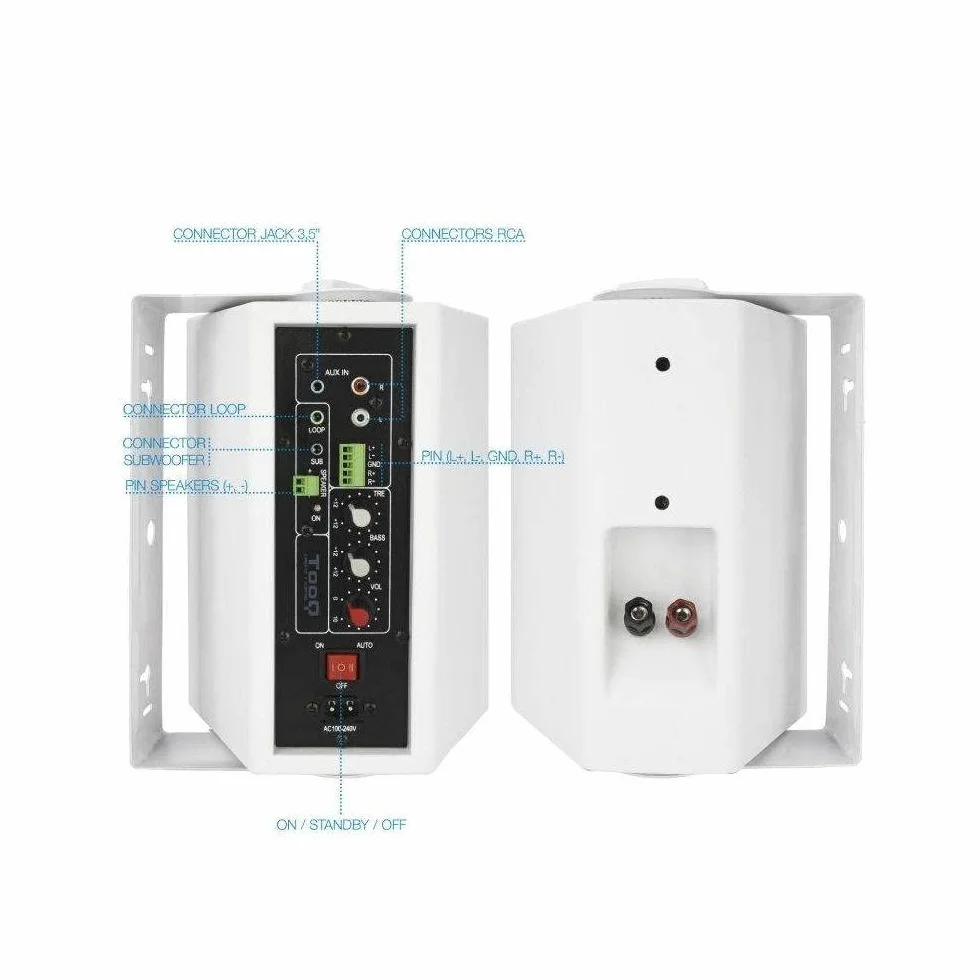 Altavoces Autoamplificados Pared Tooq Tqows-01w Con Soporte