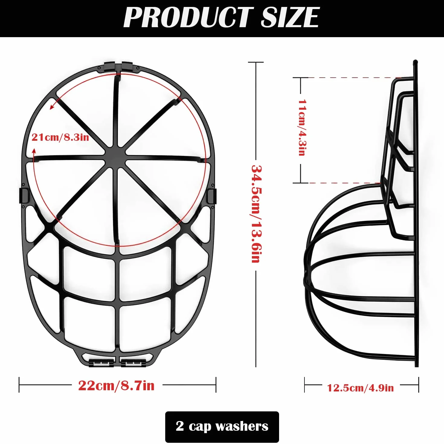 Forma do prania czapek baseballowych, 2 sztuki, stojak do prania