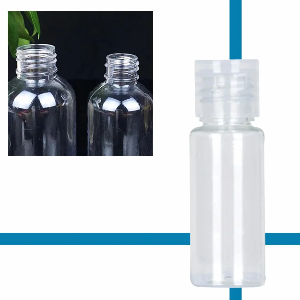 Przezroczyste zestaw butelek podróżnych, 12 szt. do wielokrotnego napełniania, 15 ml, PET, podróż