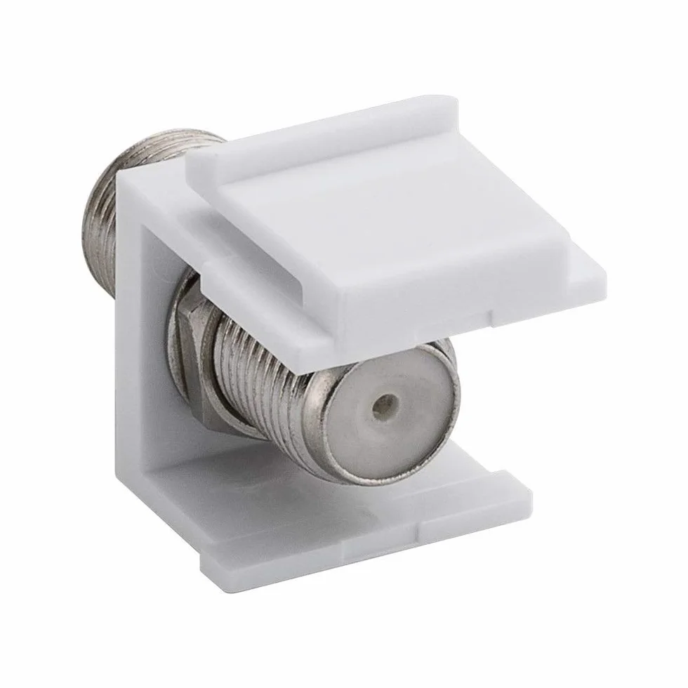 Goobay 79474 Keystone moduł anteny satelitarnej sprzęgło / 2x gniazdo F do kabla antenowego SAT/75 omów/system Snap-In / 16,2 mm