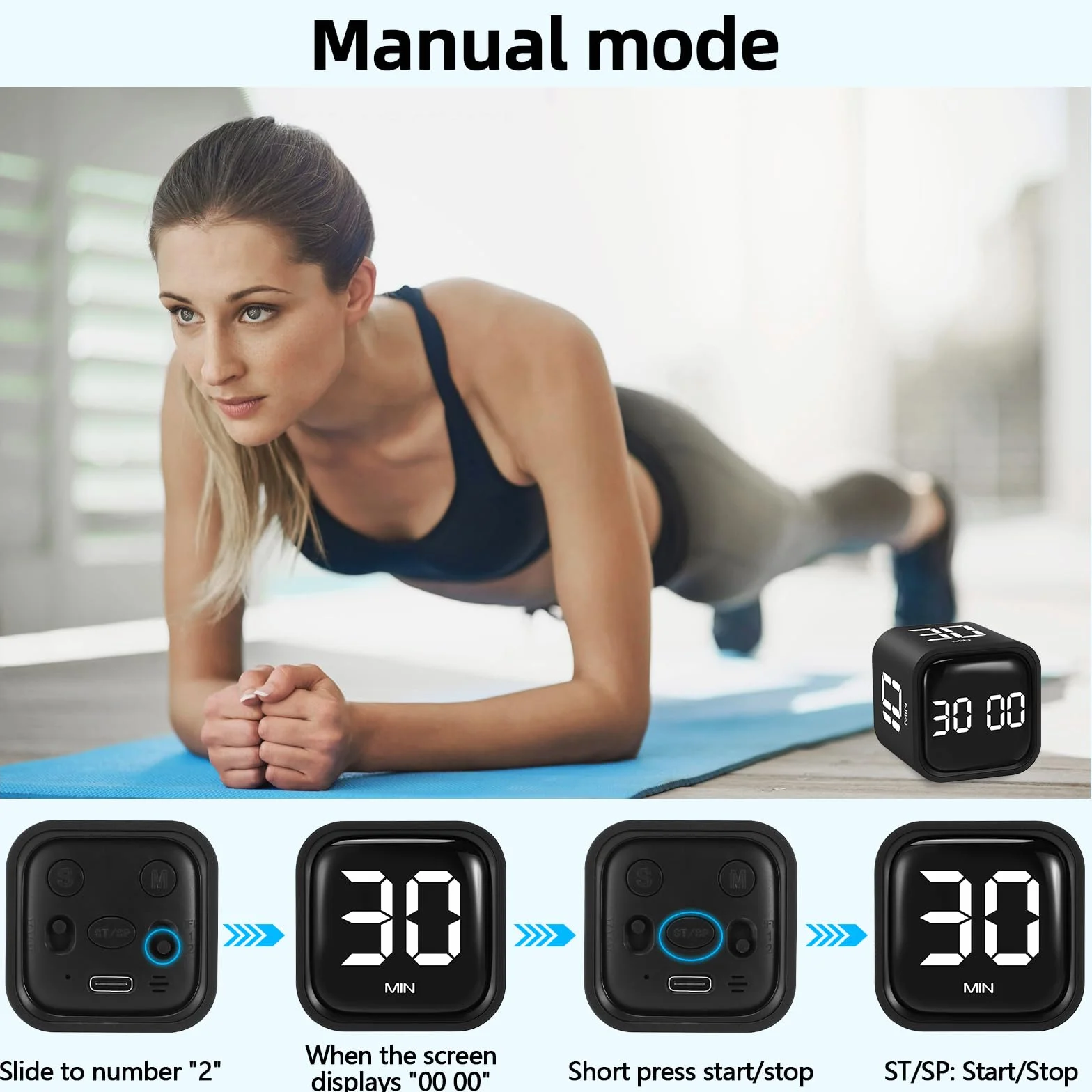 Farerkass Pomidor Cyfrowy Timer Cube Studio Timer 5-10-30-60 Minut Używany w Biurze, Gabinecie, Dzieciach, Kuchni i Cwiczeniach