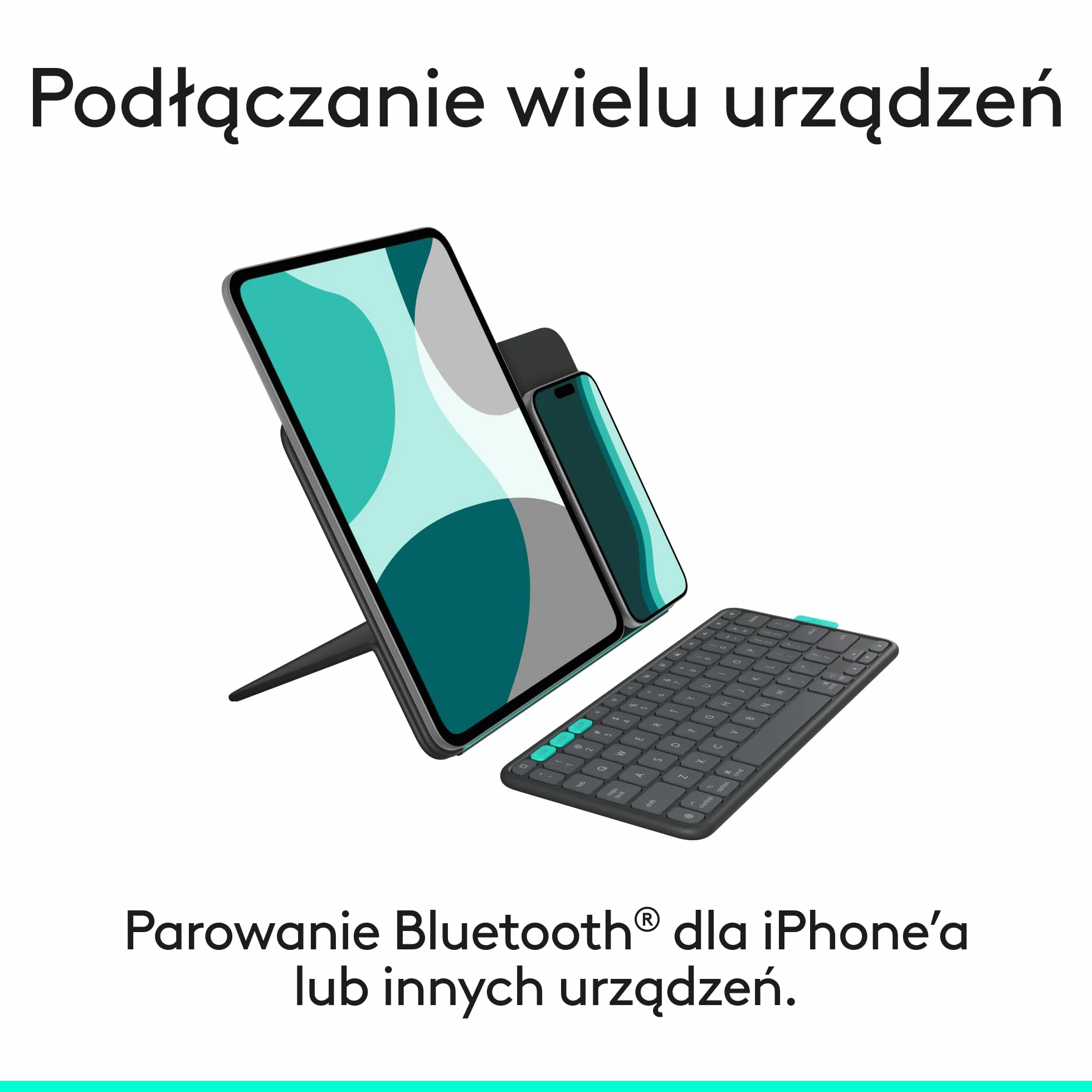 Logitech Flip Folio, etui z klawiaturą do iPada Pro 11 cali (M4 i M5) i iPada Air 11 cali (M2 i M3) (5. generacja — 2024) – chowane etui ochronne do obsługi wielu urządzeń, QWERTY US INT'L – grafitowe