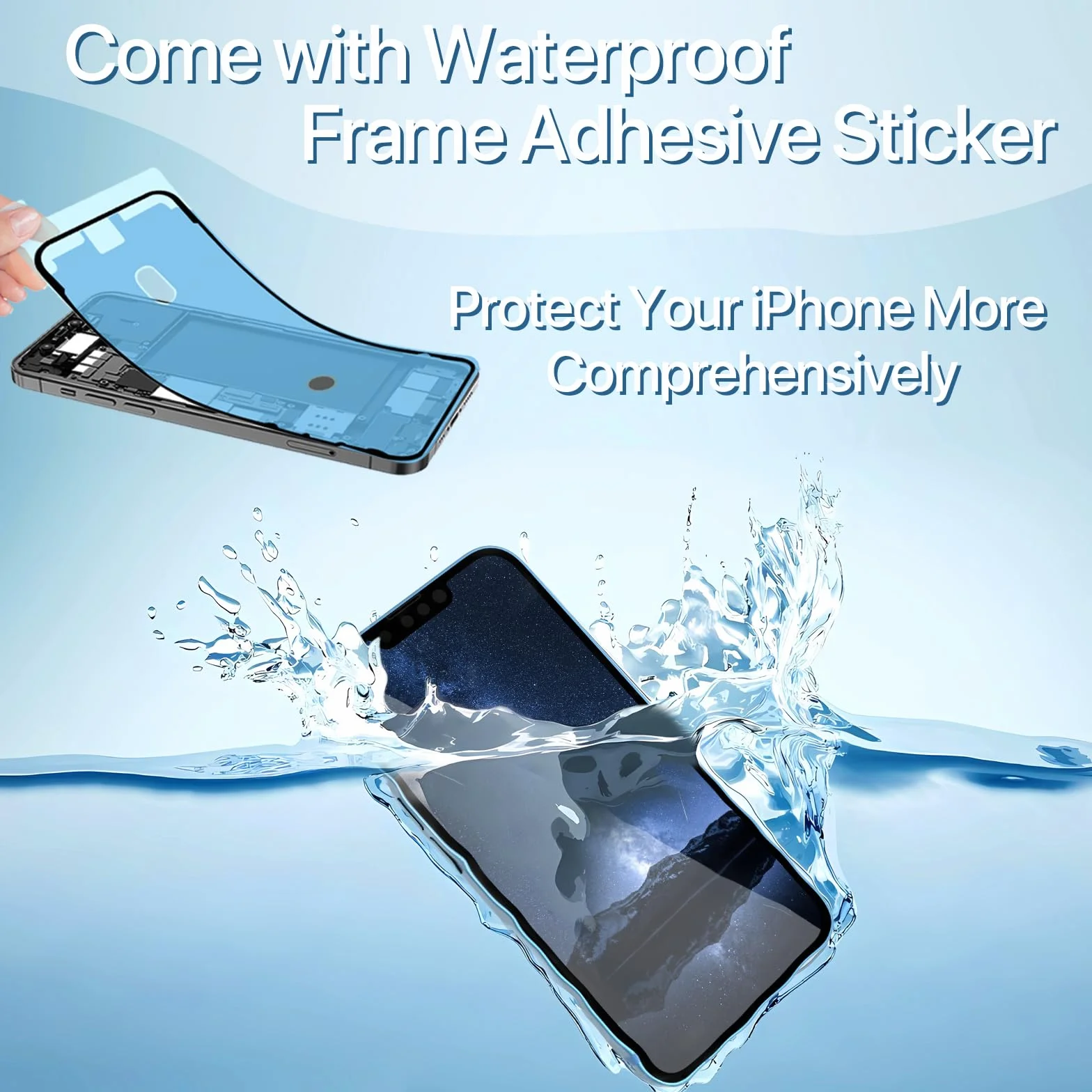 Ekran dotykowy LCD iPhone 13, ekran dotykowy Digitizer Assembly z kompletnym zestawem naprawczym + ochraniacz ekranu + wodoodporny klej