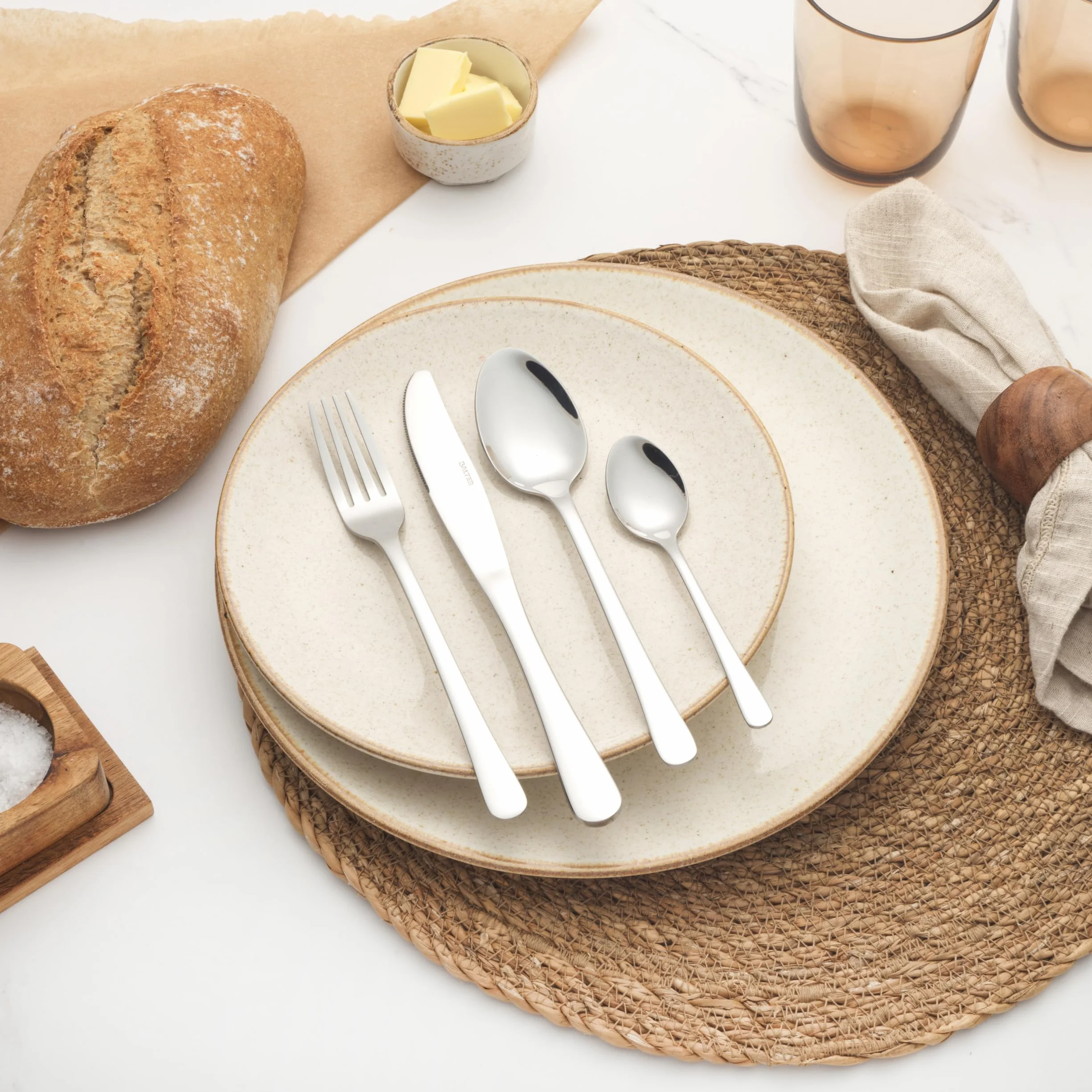 Salter Bakewell 24-Piece Cutlery Set, Stainless Steel