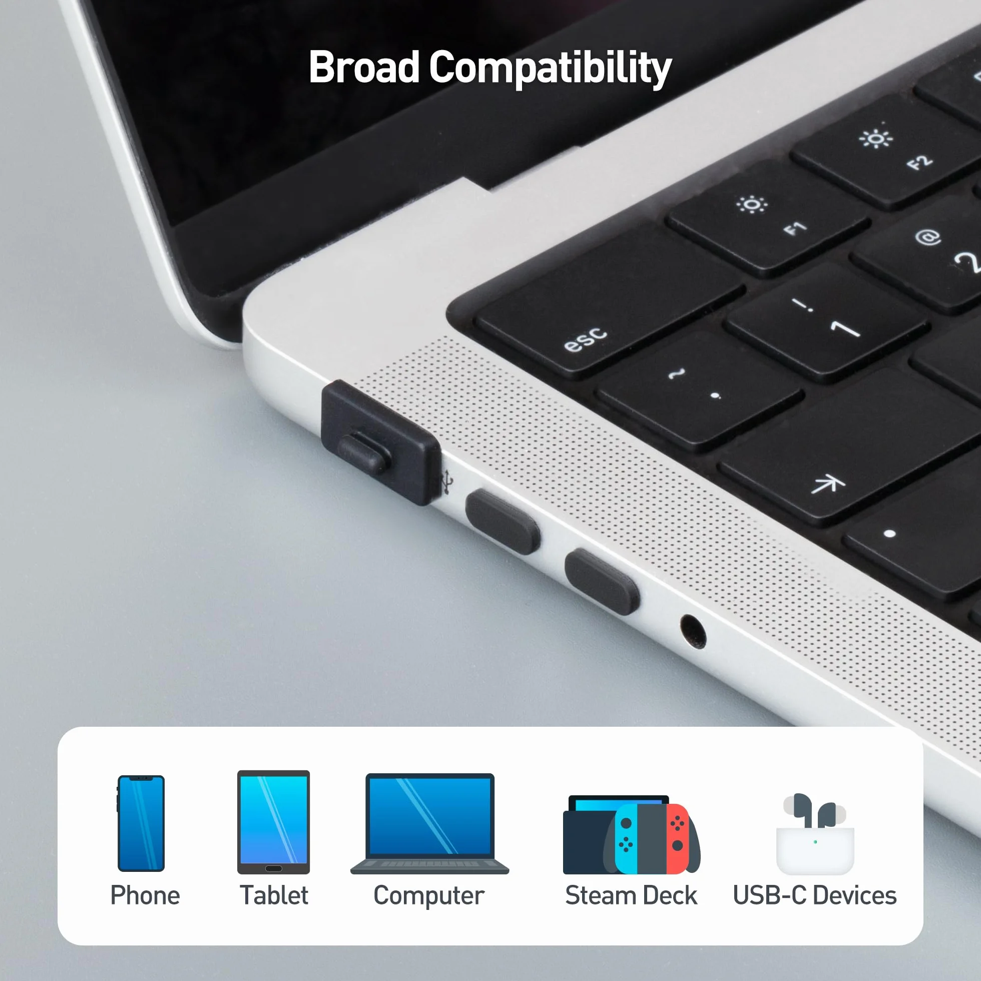Cable Matters Zestaw wielofunkcyjny Pokrywy na porty USB-C i USB - 10x Pokrywy na port USB-A i 10x Pokrywy na port USB C w kolorze czarnym (Pokrywa antykurzowa USB, Czapki USB C, Pokrywa antykurzowa