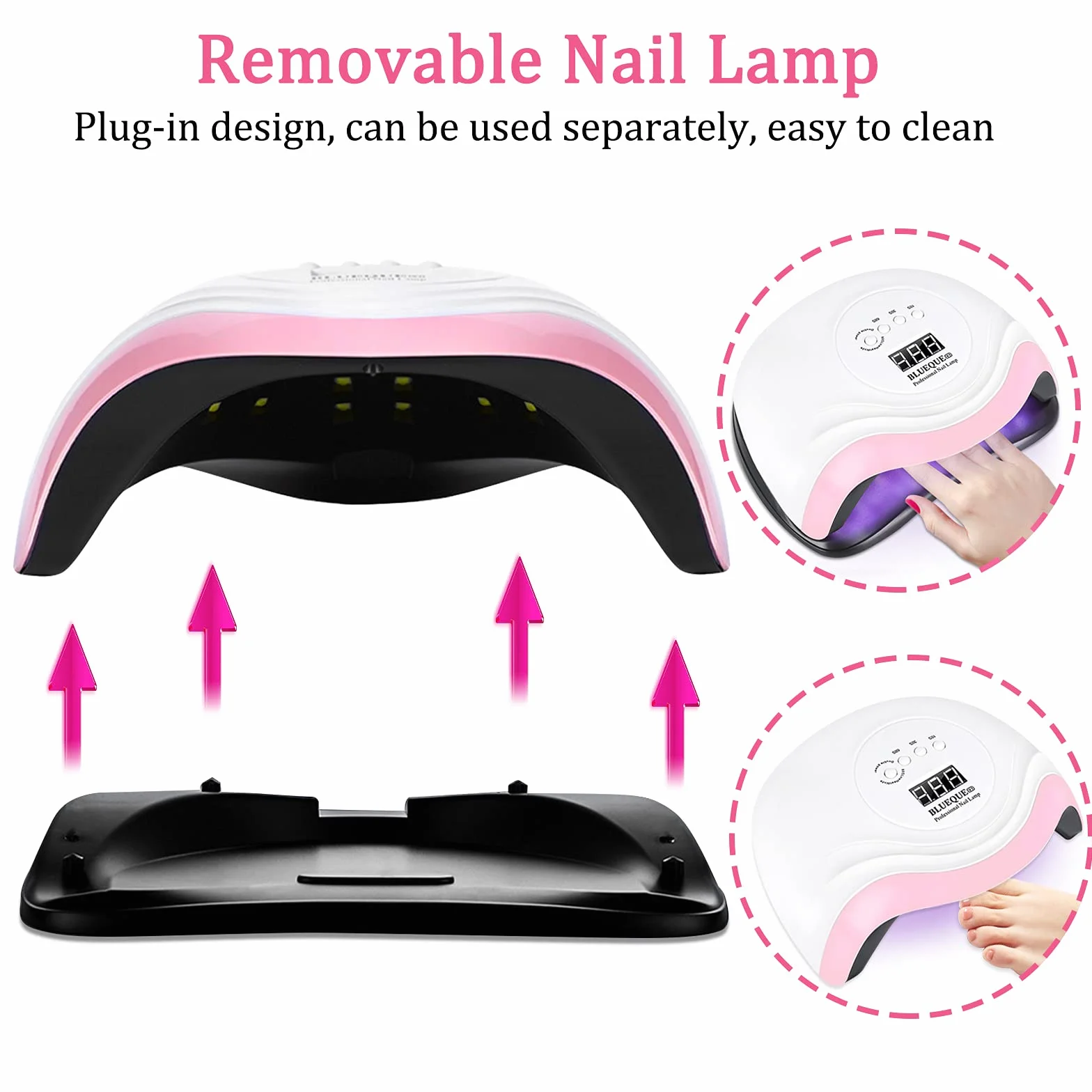 JOYBOY 168W Lámpara LED Uñas,Lampara Secadora de LED/UV,Gel Curado Máquina 36LED y Pantalla LED,Lampara UV LED Uñas con 4 Temporizador de 10s,30s,60s 99s Para Manicura Pedicure Nail Art