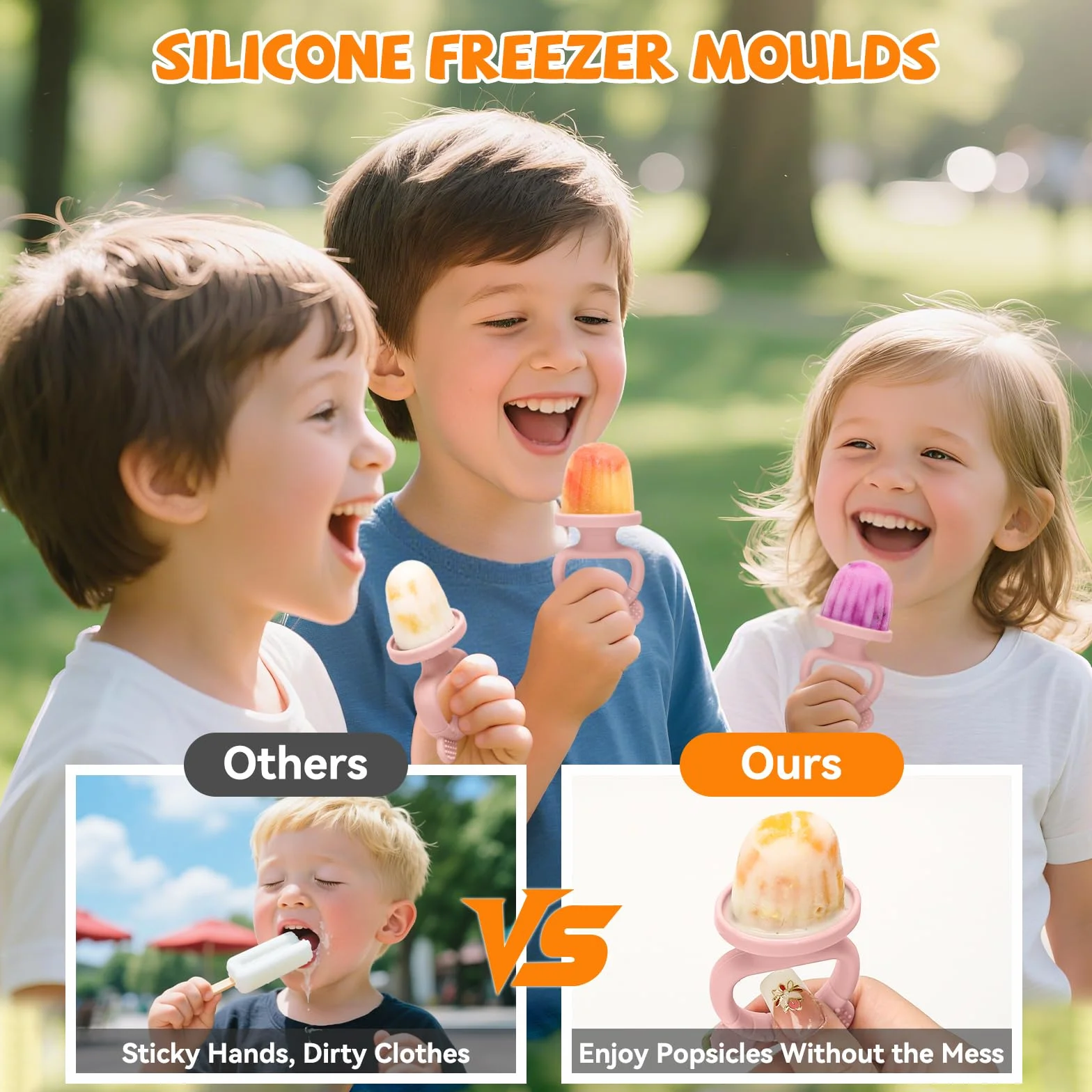 CLDY Mini silikonowe foremki do lodów dla dzieci bez BPA zestaw 2 sztuk 6 przegród 17 ml