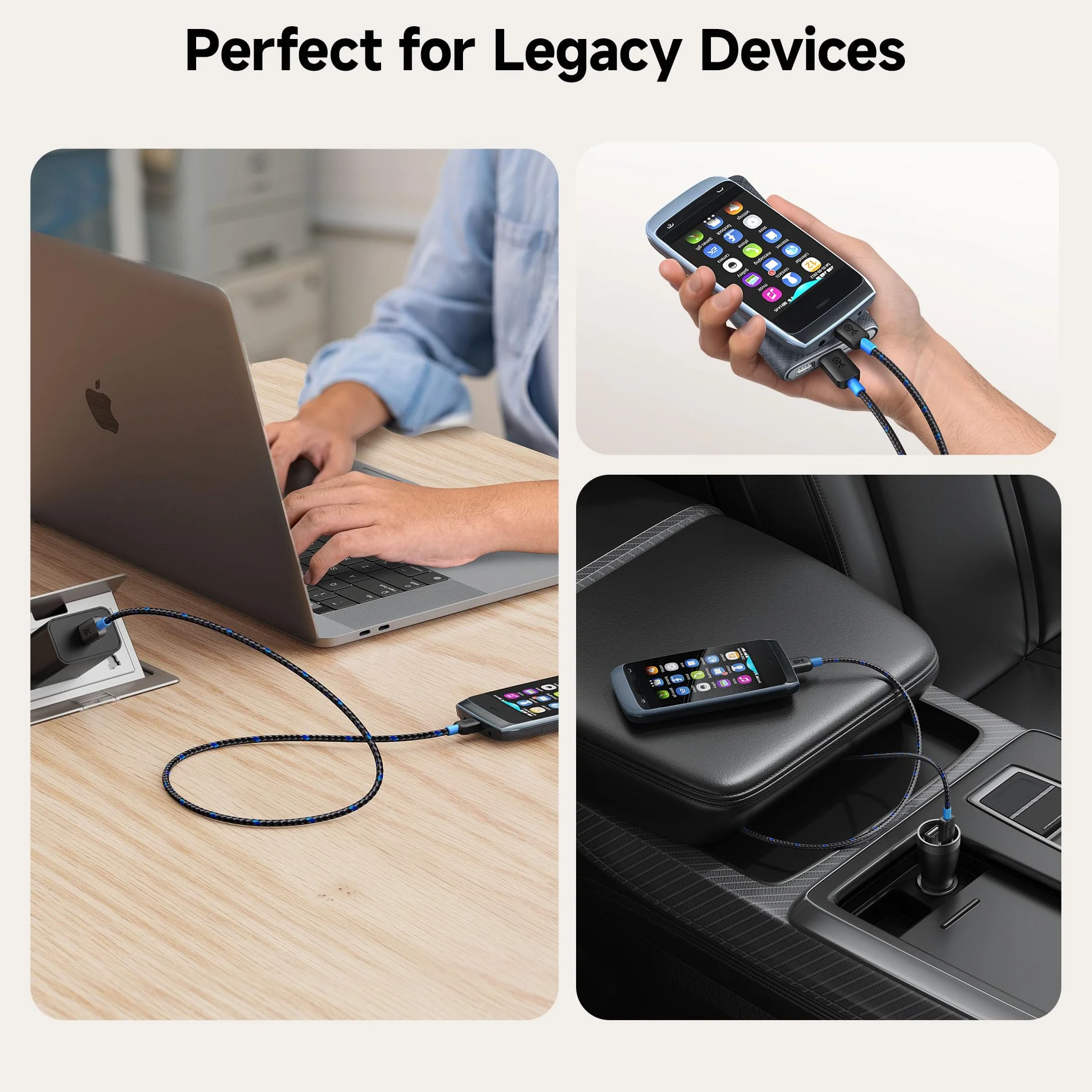 Cable Matters Kabel USB C do Micro USB (kabel Micro USB do USB-C) z plecioną osłoną 1 m w kolorze czarnym