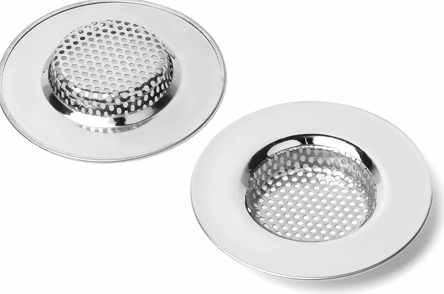 Sitko do zlewu kuchennego, sitko ze stali nierdzewnej, zapobiega zapychaniu się, średnica zewnętrzna 77 mm, 2 sztuki (małe)