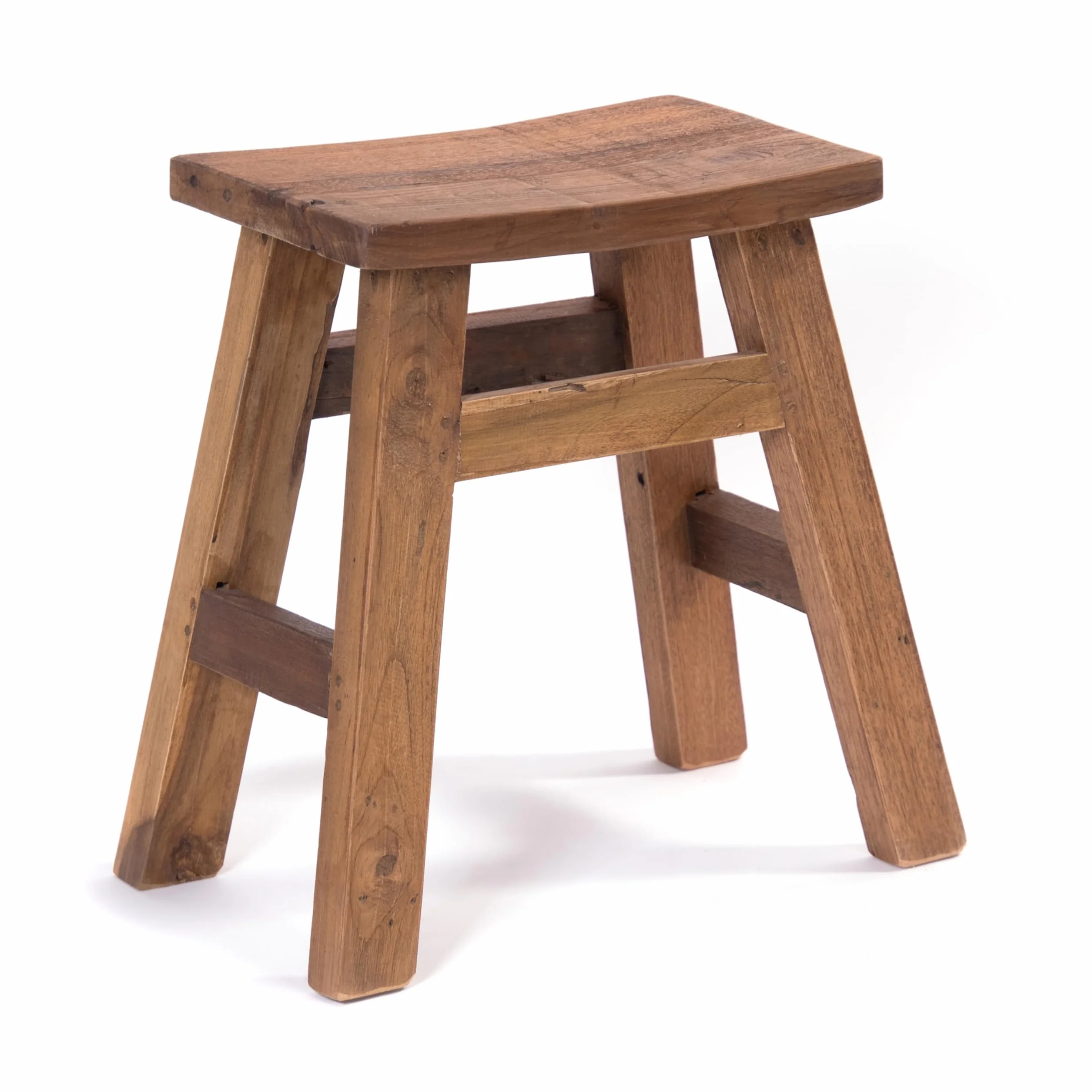 DESIGN DELIGHTS Drewniany Taboret Noah 50x50x30 cm Mahoń Drewno Tekowe