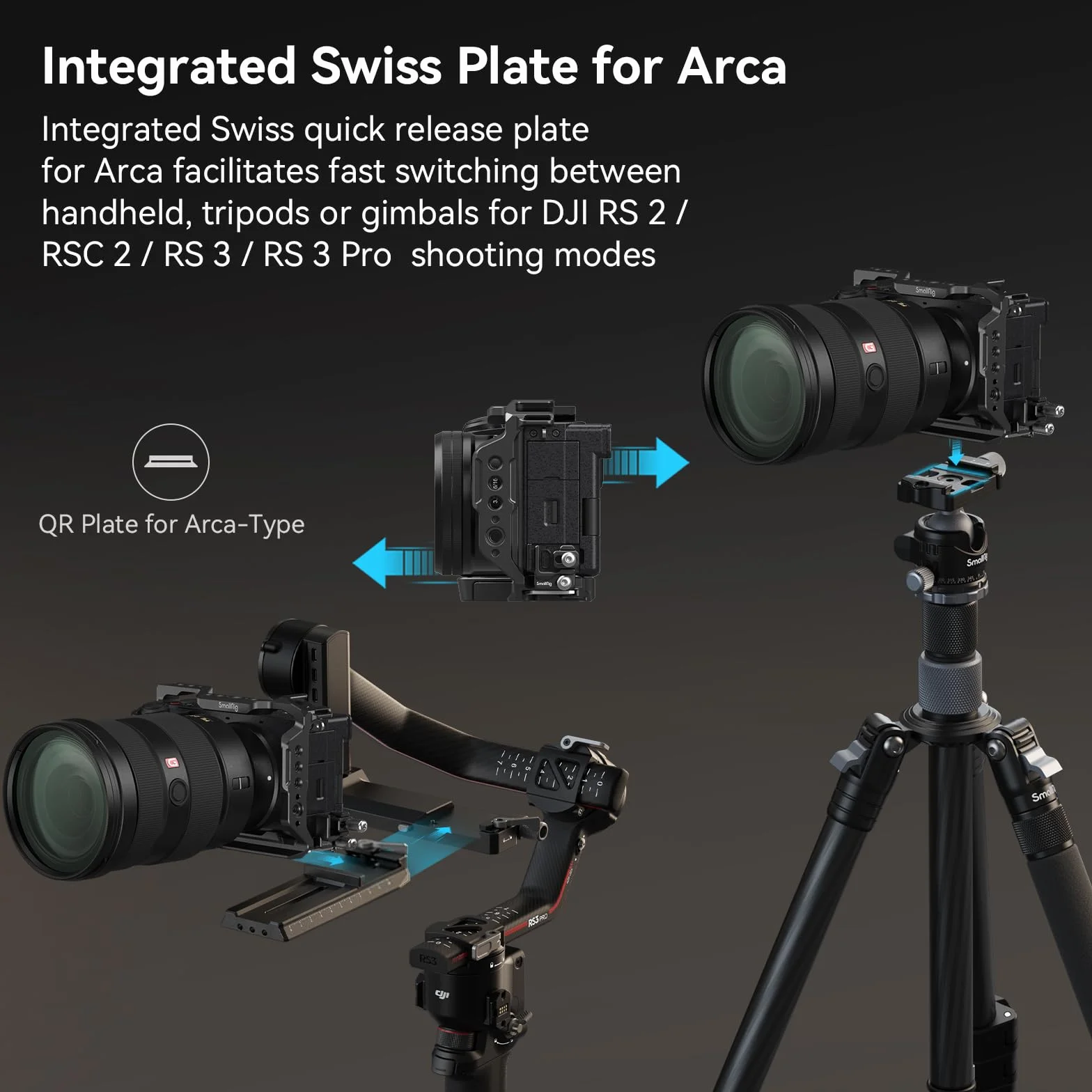 SMALLRIG Cage Zestaw klatki dla Sony A6700 z zaciskiem kablowym do HDMI, wbudowaną płytką szybkiego uwalniania typu dla Arca, filmem do robienia filmów klatka do kamery wideo z mocowaniem butów - 4336