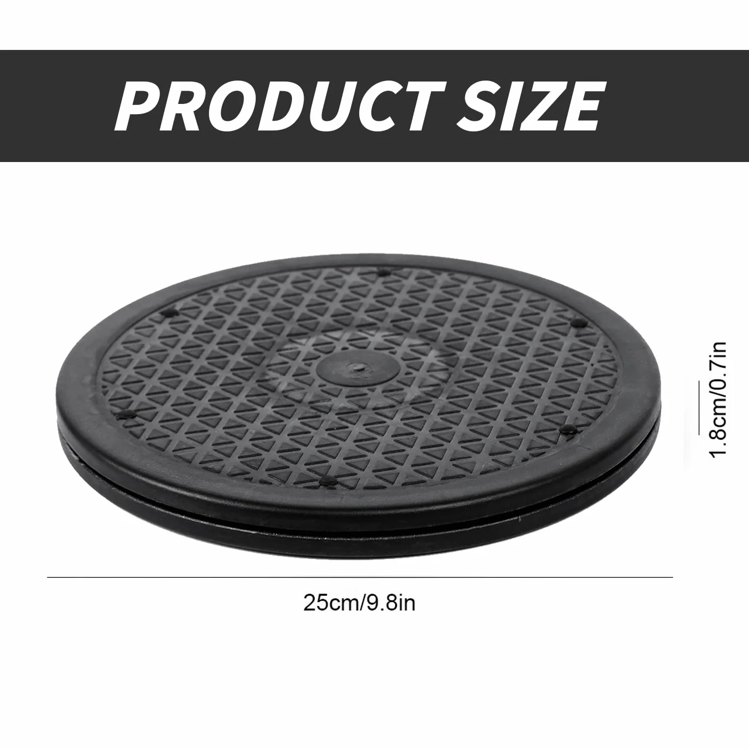 Obrotowa platforma 25 cm, stalowe łożyska kulkowe, 360 stopni, czarna