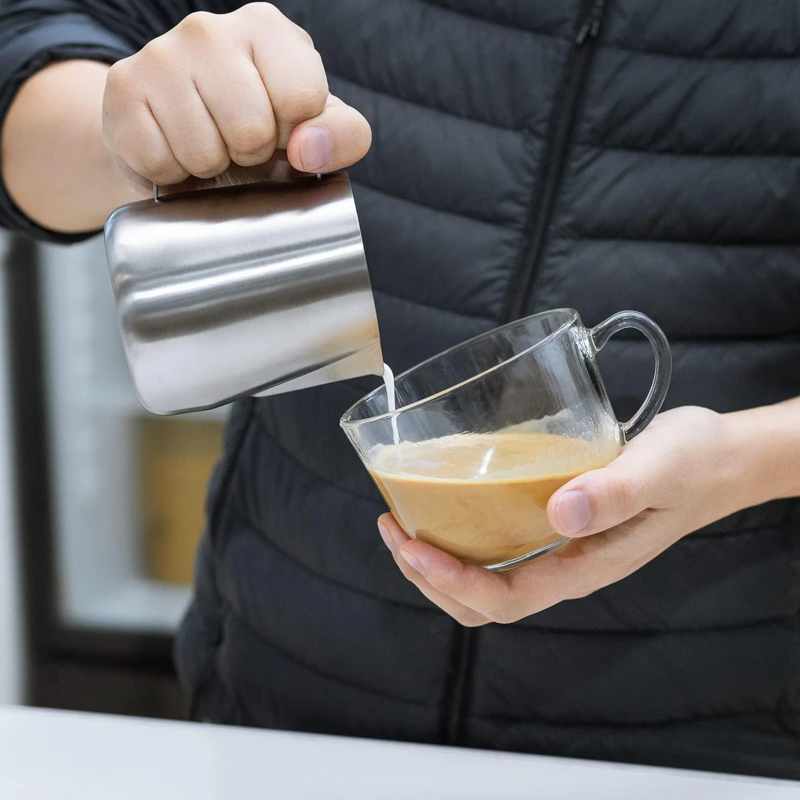 Matte Dzbanek na mleko ze stali nierdzewnej 400 ml 12 fl.oz. do cappuccino latte