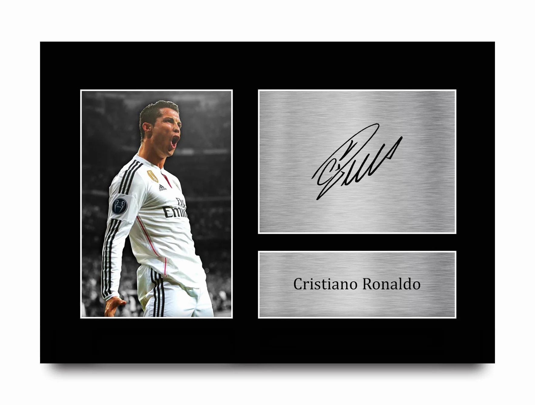 Cristiano Ronaldo Real Madrid A4 Podpisane Zdjęcie Z Autografem Prezent dla Kibiców