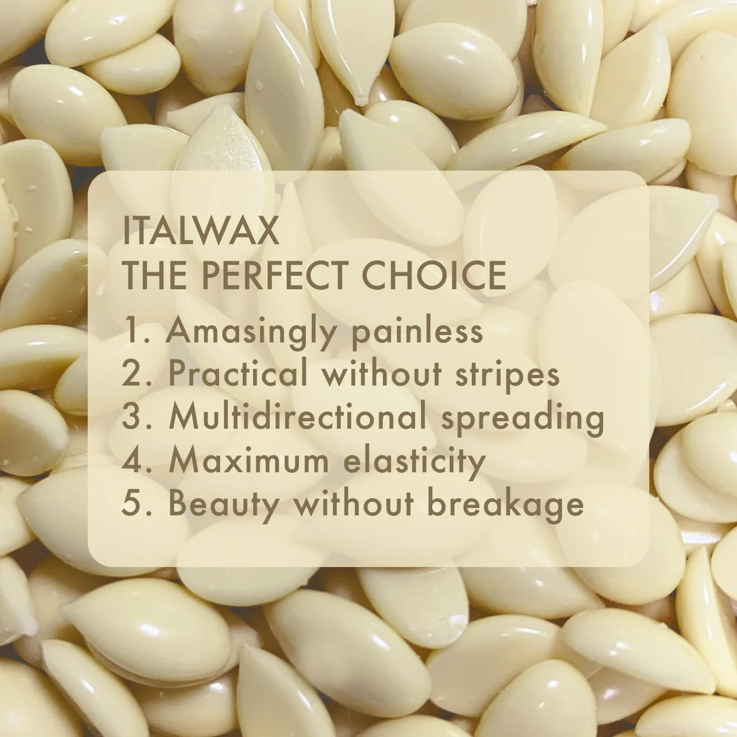 Italwax White Chocolate - 500 g - Koraliki z gorącego wosku do usuwania włosów bez pasków - Naturalna formuła do wszystkich rodzajów skóry - Aromatyzowana wanilia - Zalecane do okolic bikini i pod