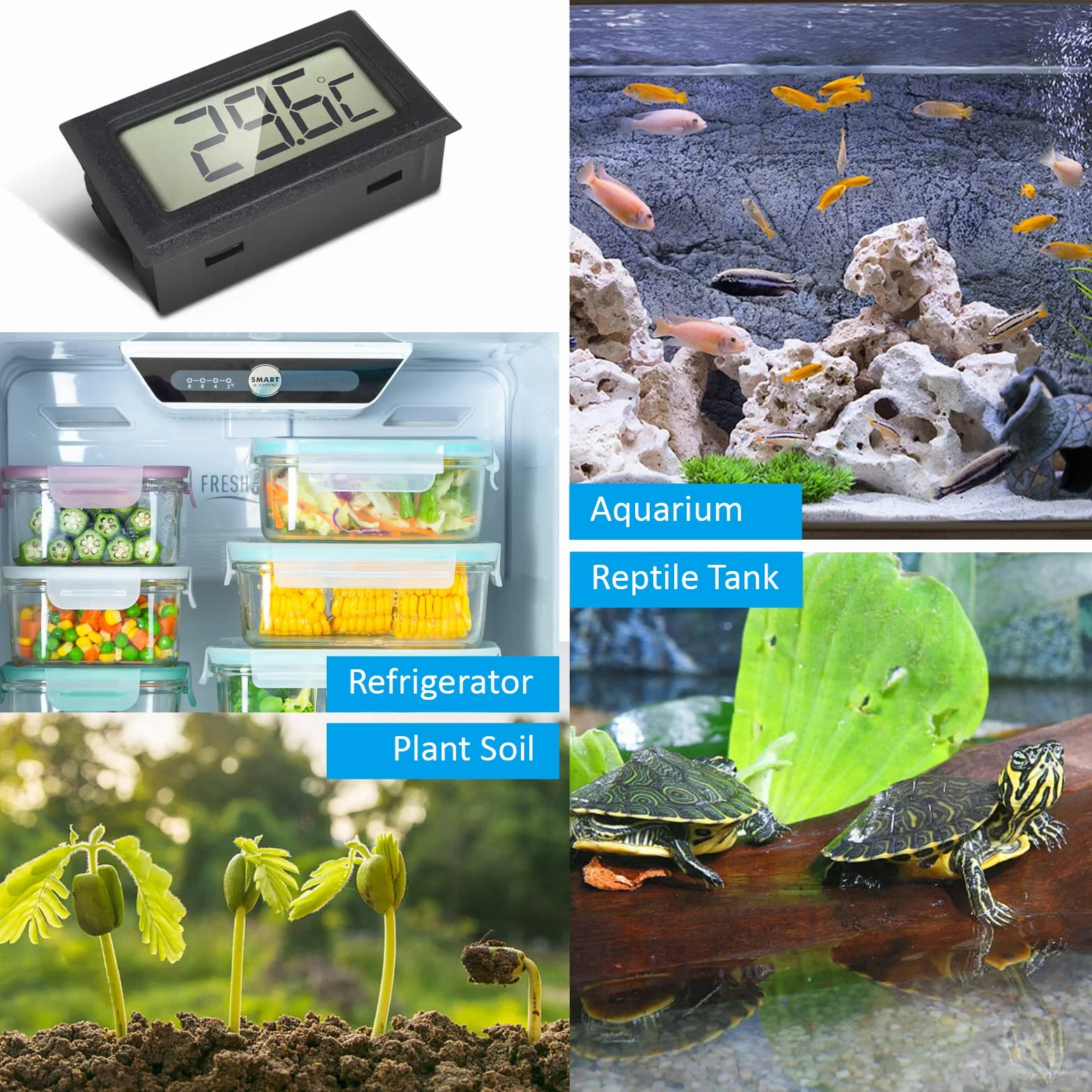Cyfrowy termometr LCD -50°C ~ +110°C z czujnikiem NTC 1m 3 sztuki