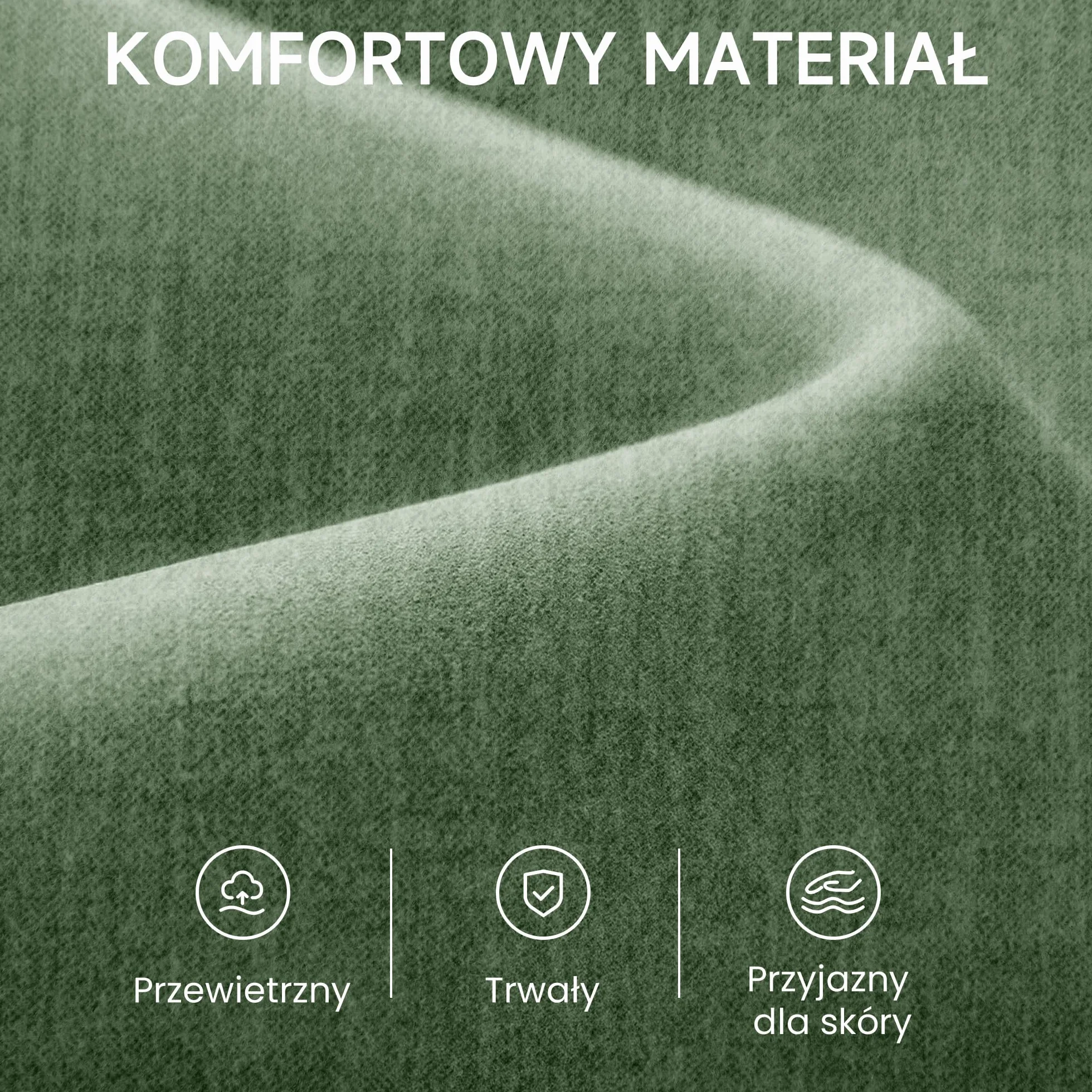 Fotel akcentujący z poduszką i podłokietnikami, drewniana rama, tapicerowany, styl połowy wieku, zielony