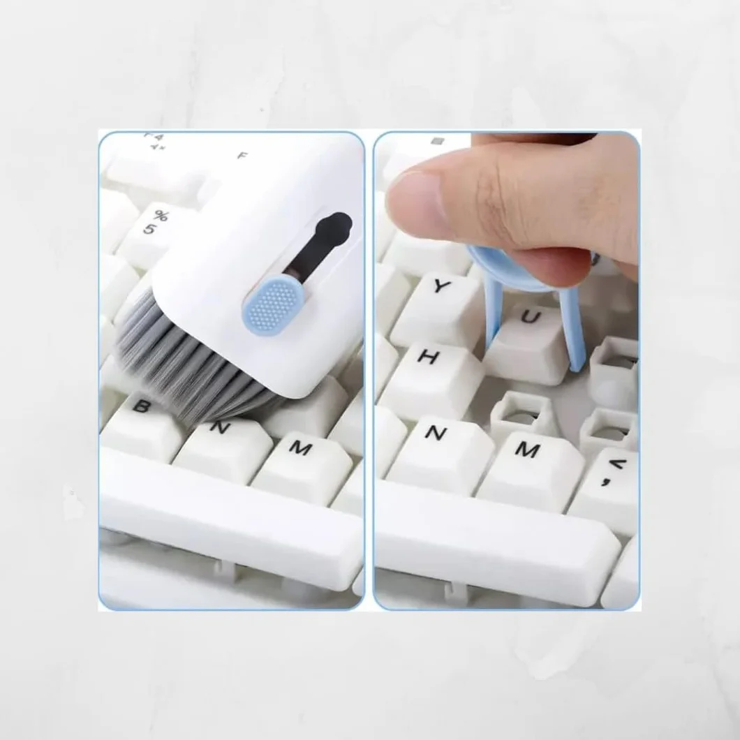 Zestaw do czyszczenia elektroniki 7 w 1 (niebieski) z dużą szczotką do klawiatury, wyświetlaczy, telefonu komórkowego, słuchawek, smartfonów Airpods Earbuds