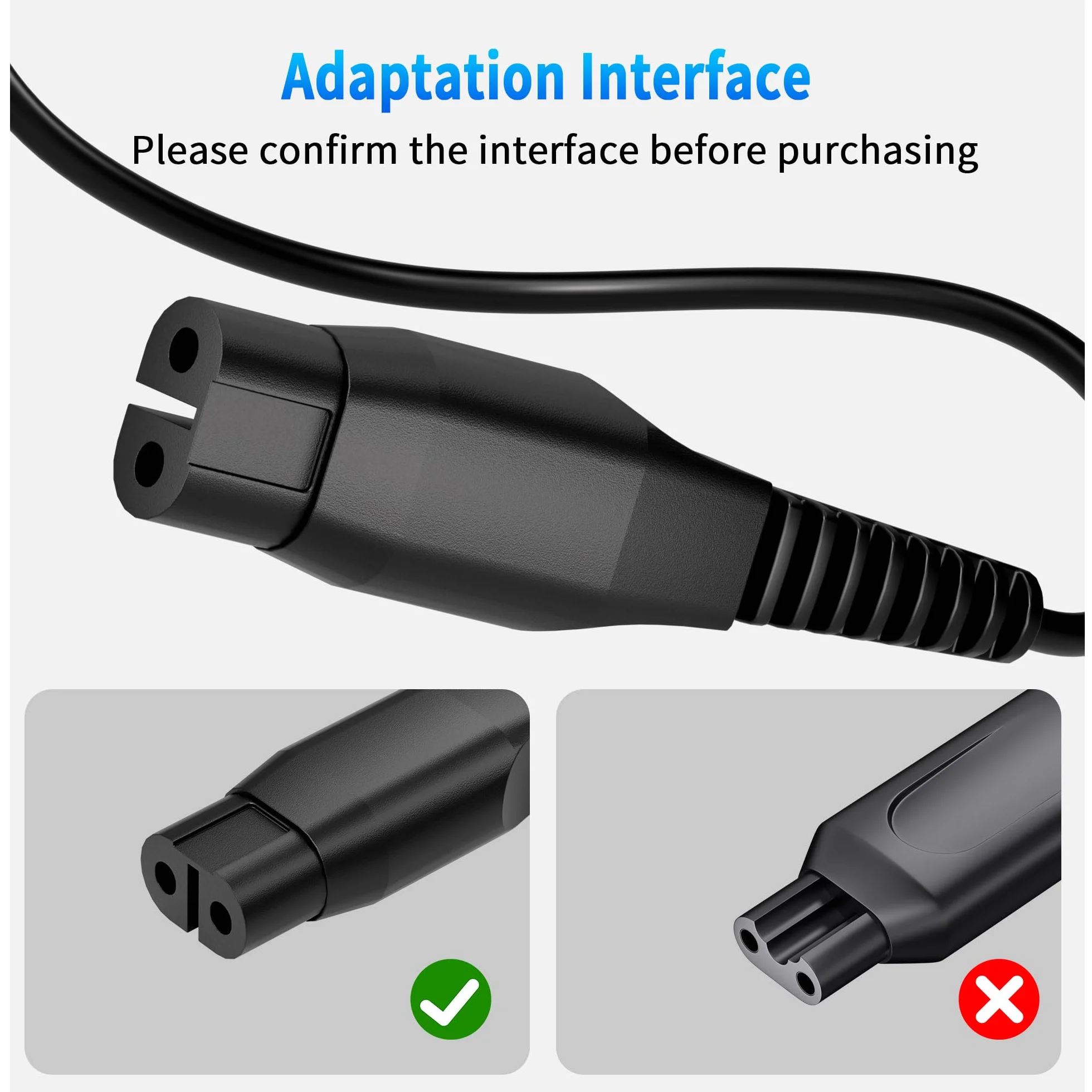 Tobfit 4,3 V A00390 kabel do ładowania do Philips One Blade QP2721 QP2821 QP2520 QP2620 QP2510 MG3720 MG5720 MG3730 MG3710, USB kabel do ładowania adapter Shaver Charger kabel do BT3220 06 BT3 208