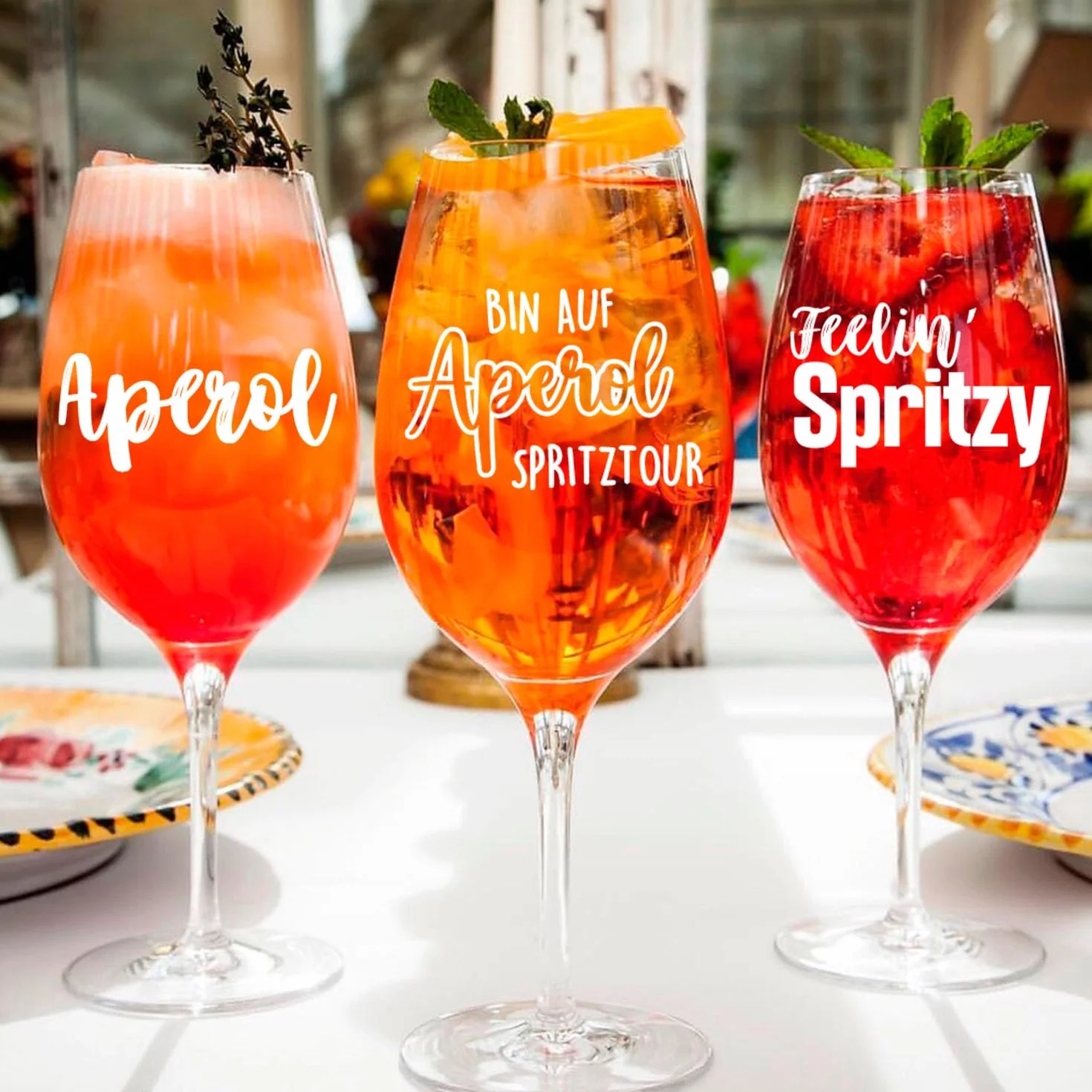 Aperol Spritz Zestaw 3 szklanek Aperol O'Clock szklane słomki podstawki korkowe