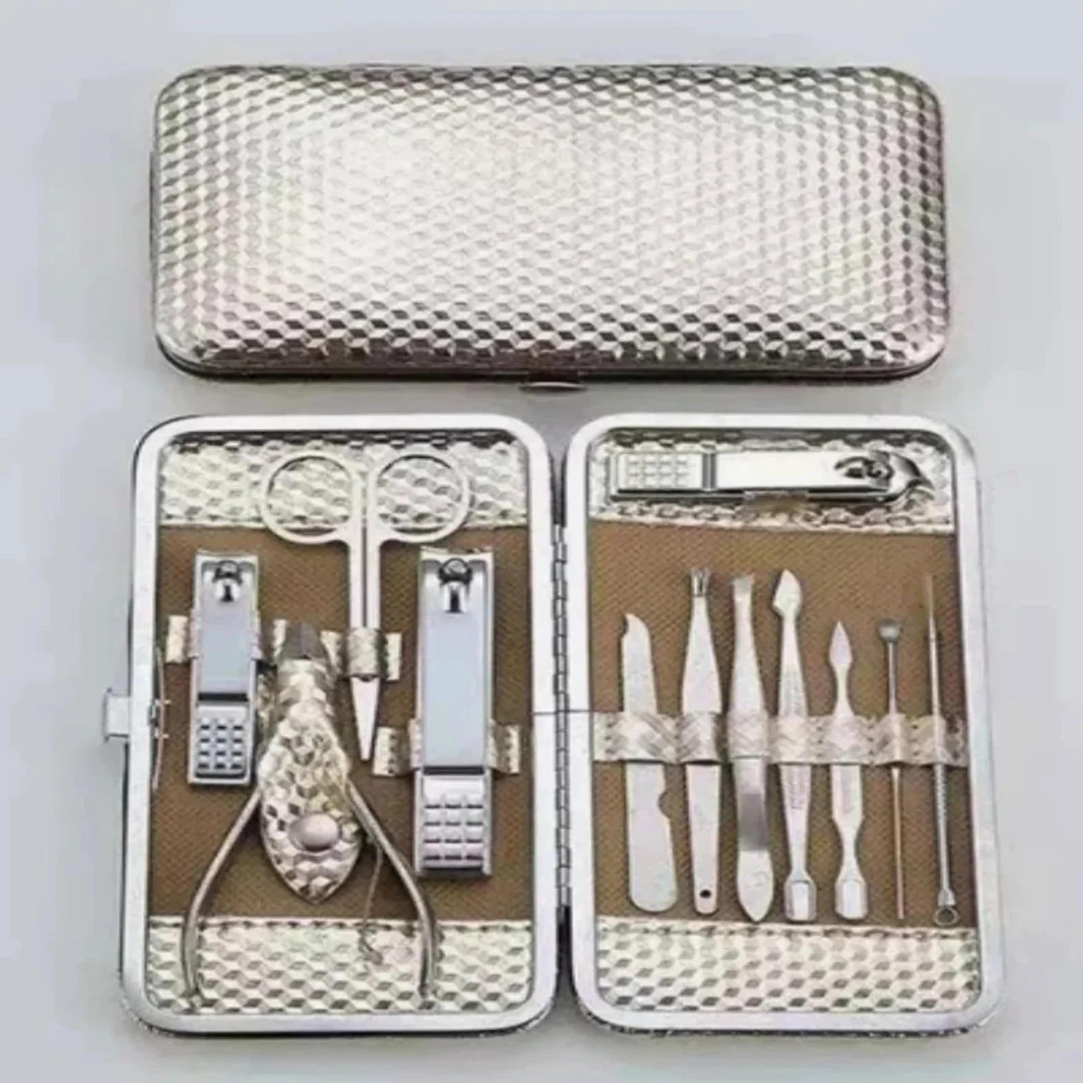 Zestaw obcinaczy do paznokci 12-częściowy zestaw obcinaczy do paznokci zestaw do manicure zestaw obcinaczy do paznokci prezent złote narzędzia do pielęgnacji stóp i rąk pedi