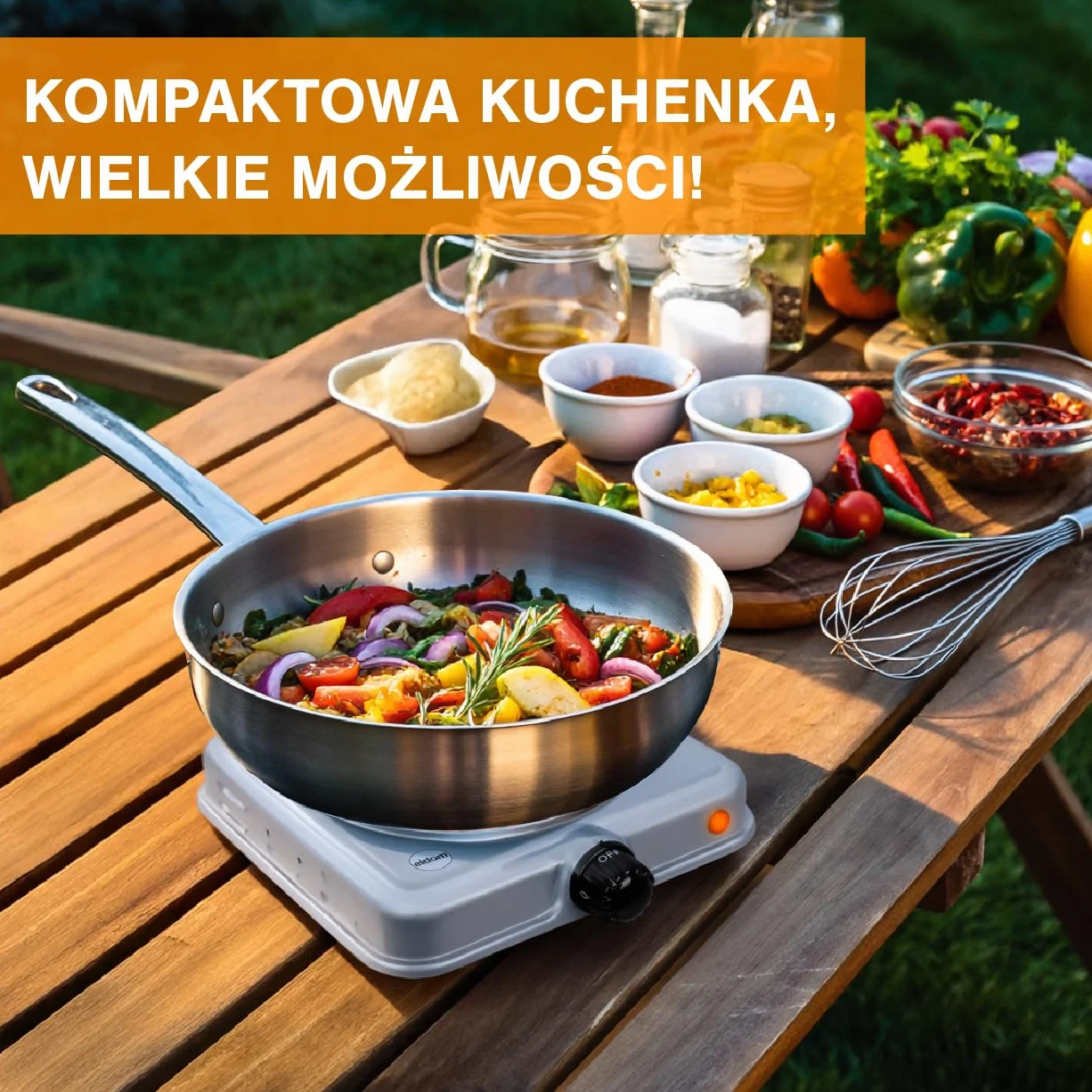 Eldom Kuchenka Elektryczna Jednopalnikowa 1000W Płyta 15,5 cm