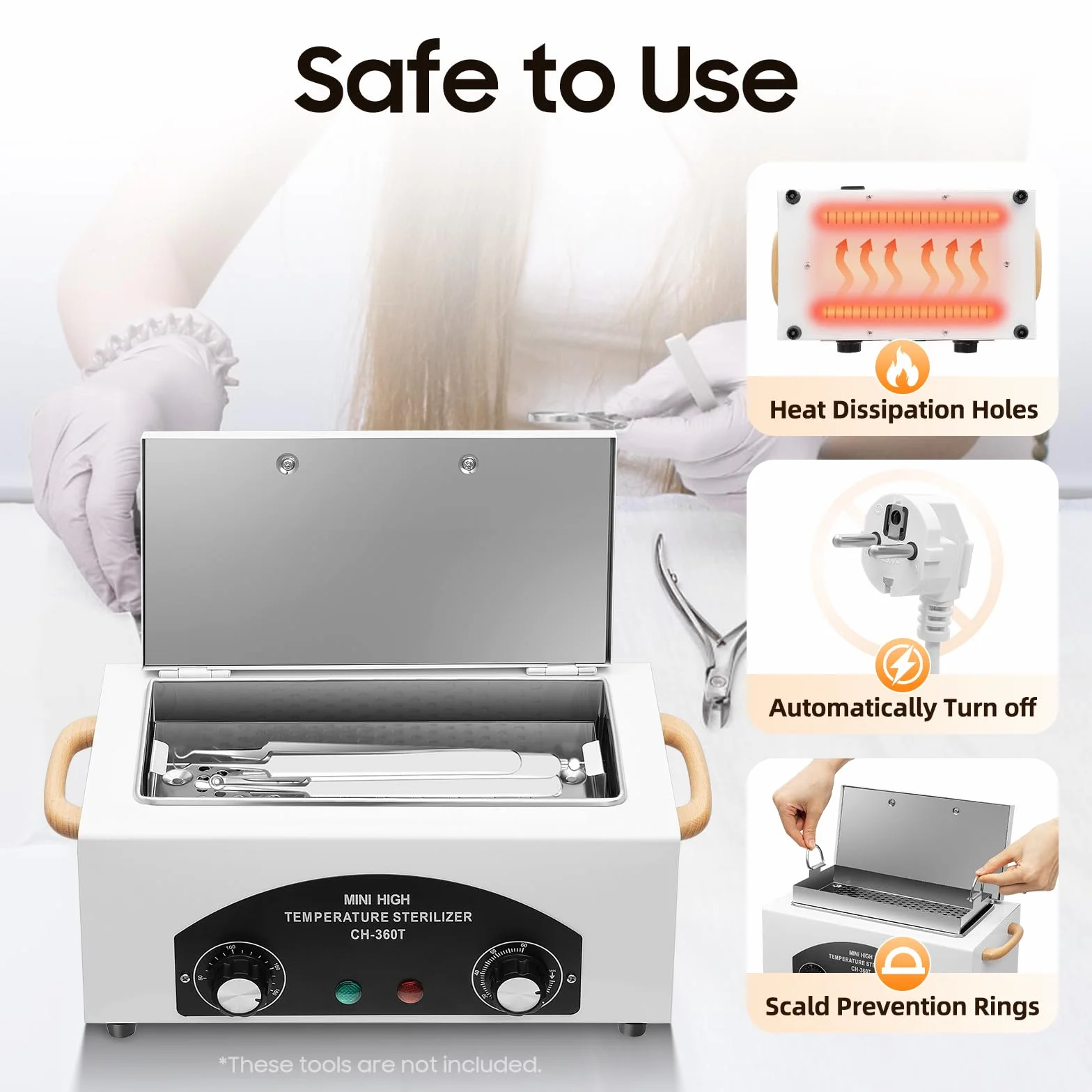 Sterylizator na gorące powietrze, 300 W, sterylizator do paznokci, sterylizator do paznokci, sterylizator do autoklawu, sterowanie temperaturą, czasem, do manicure, narzędzi kosmetycznych, sztućców