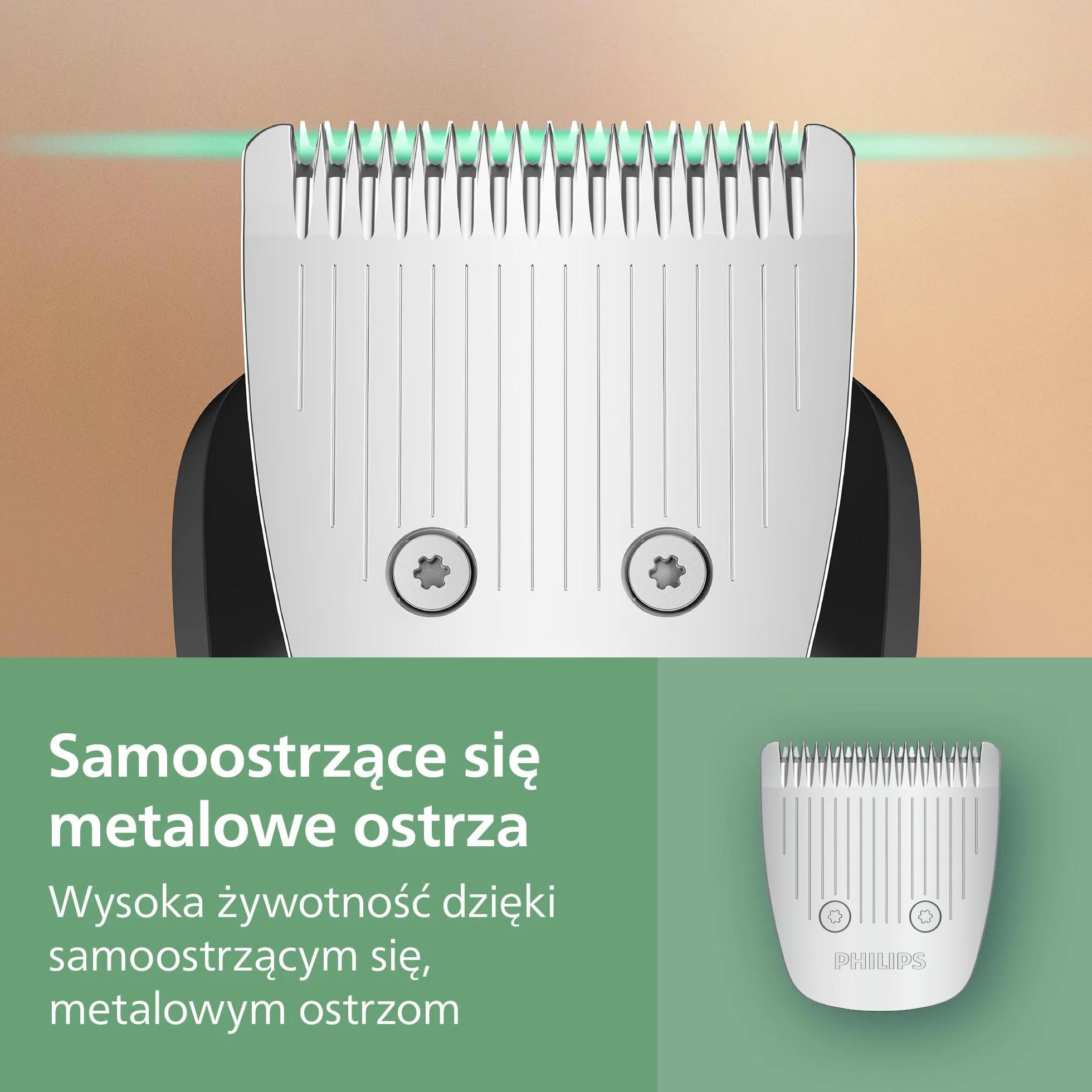 11-elementowy trymer Philips Multigroom All-in-One z serii 5000: trymer do twarzy, głowy i ciała, samoostrzące się metalowe ostrza, 17 ustawień długości (0,5-16 mm), model MG5951/15